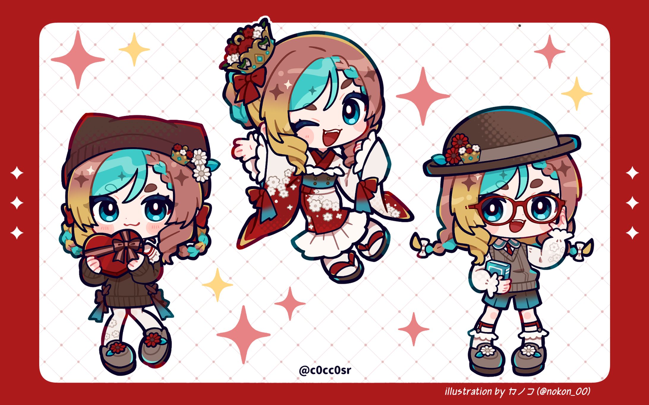 【works】ここあずきっこ様ミニキャライラスト-1