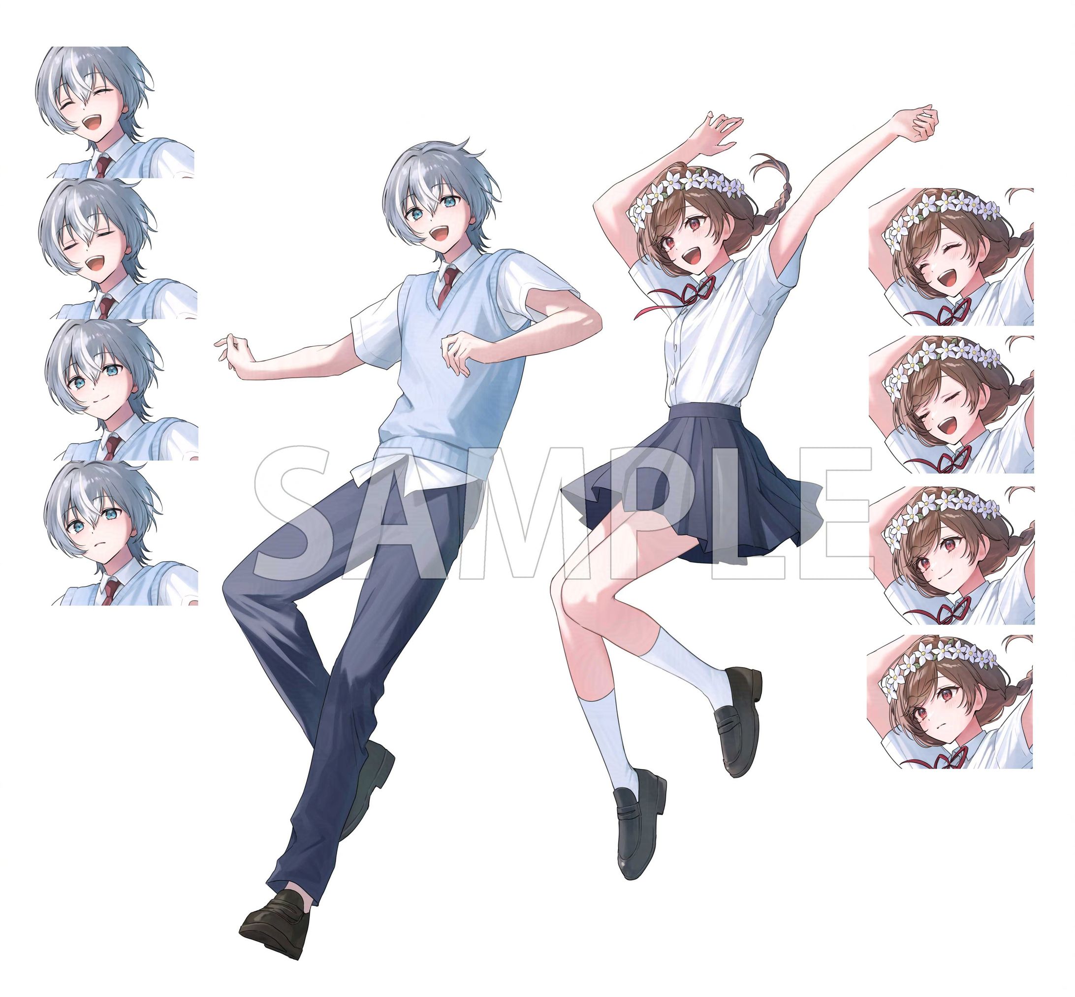 Live2D用立ち絵（＋表情差分）-1