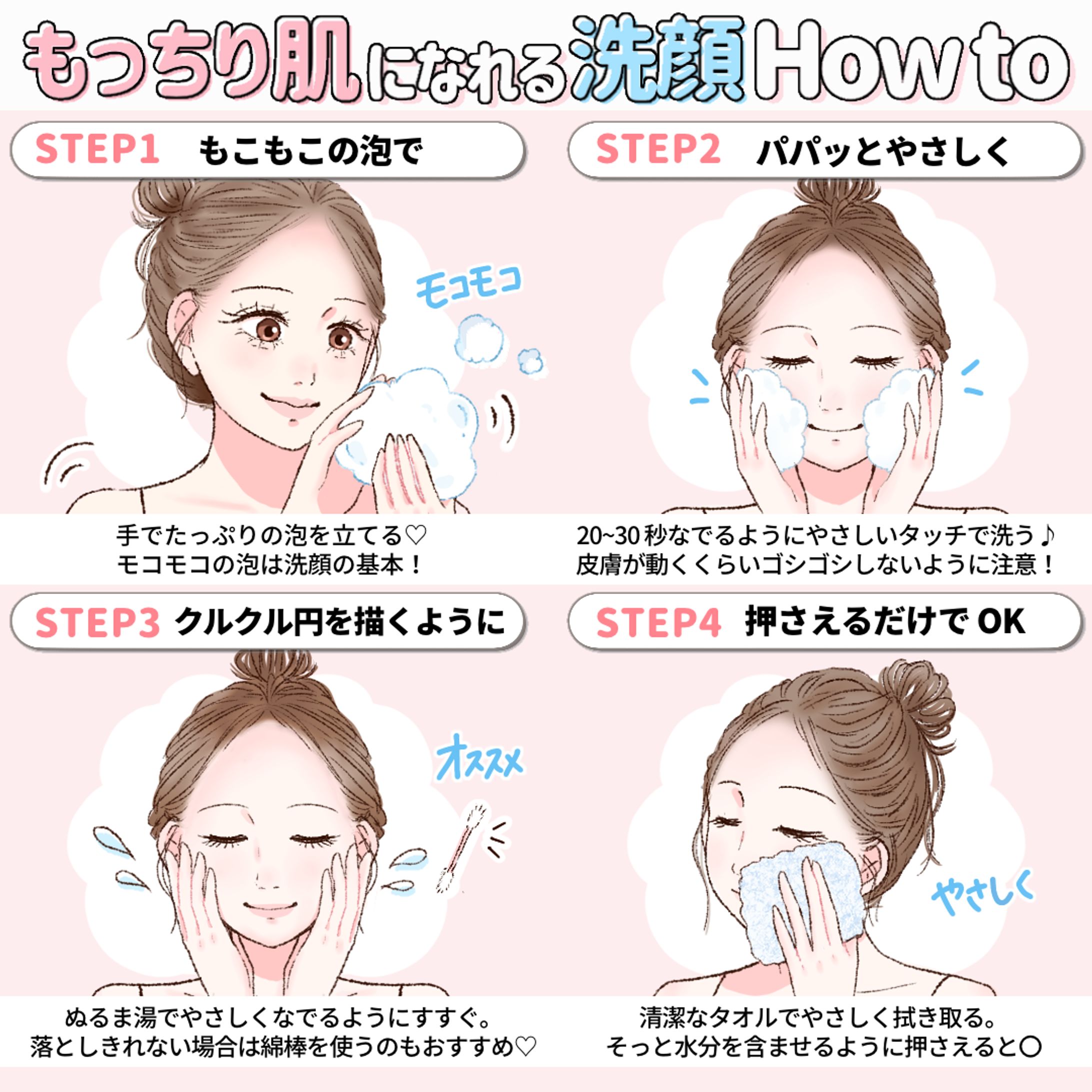 SHIBUYA109様　洗顔HOW TOイラスト制作-1