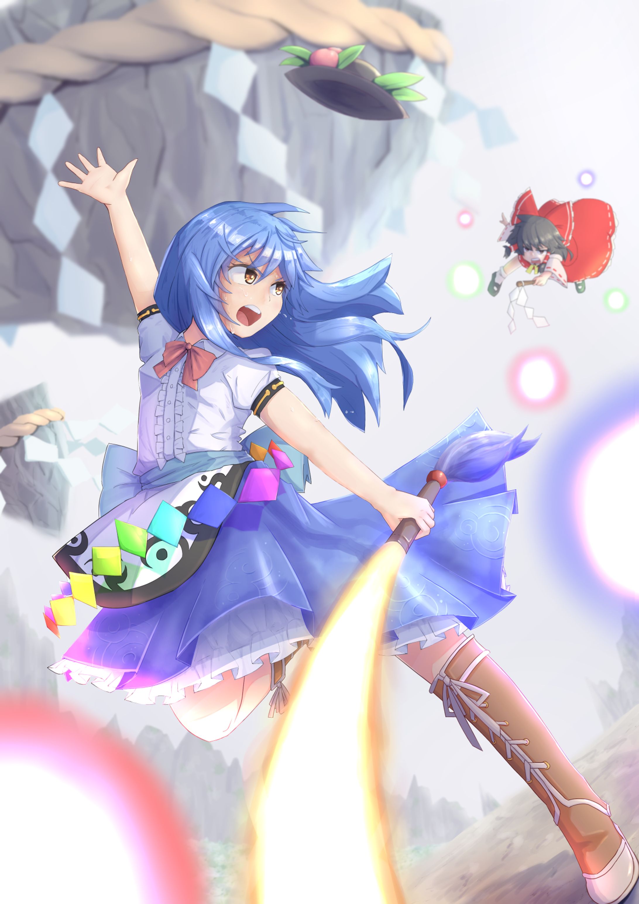 【Ｃ：一枚絵】天子vs霊夢-1