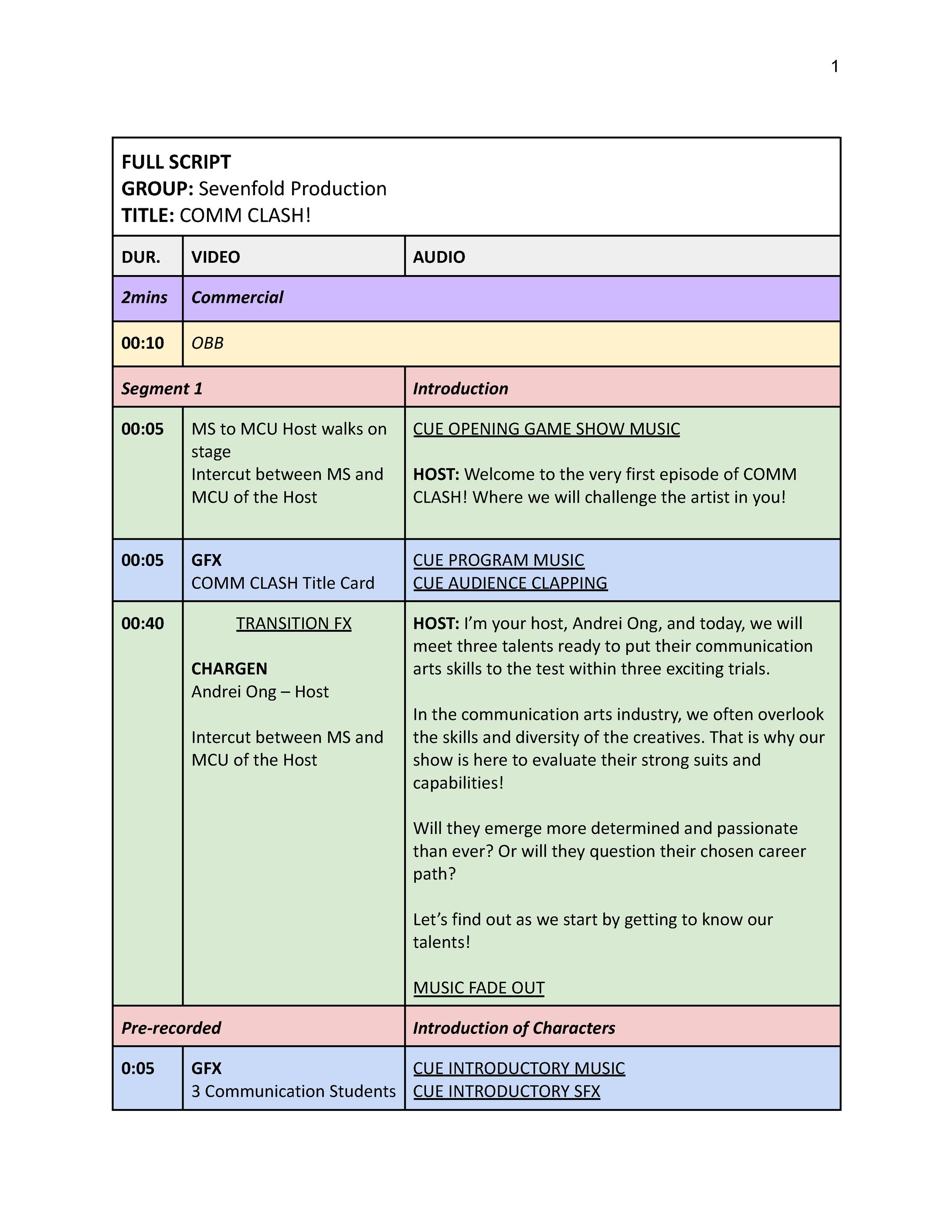 COMM CLASH - Program Script-1