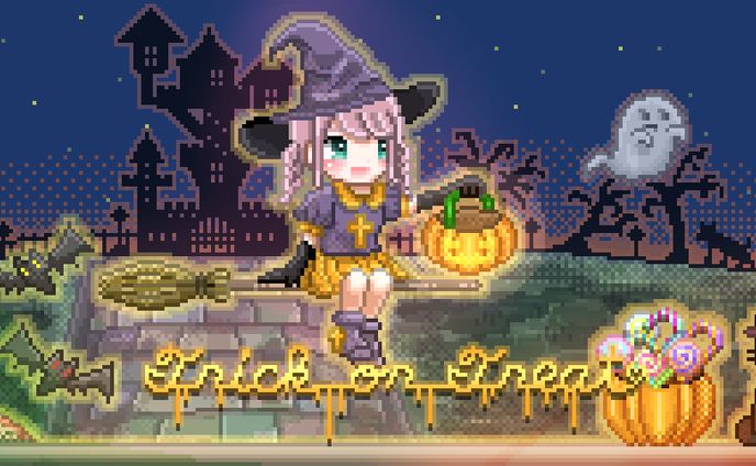 ハロウィンドット絵