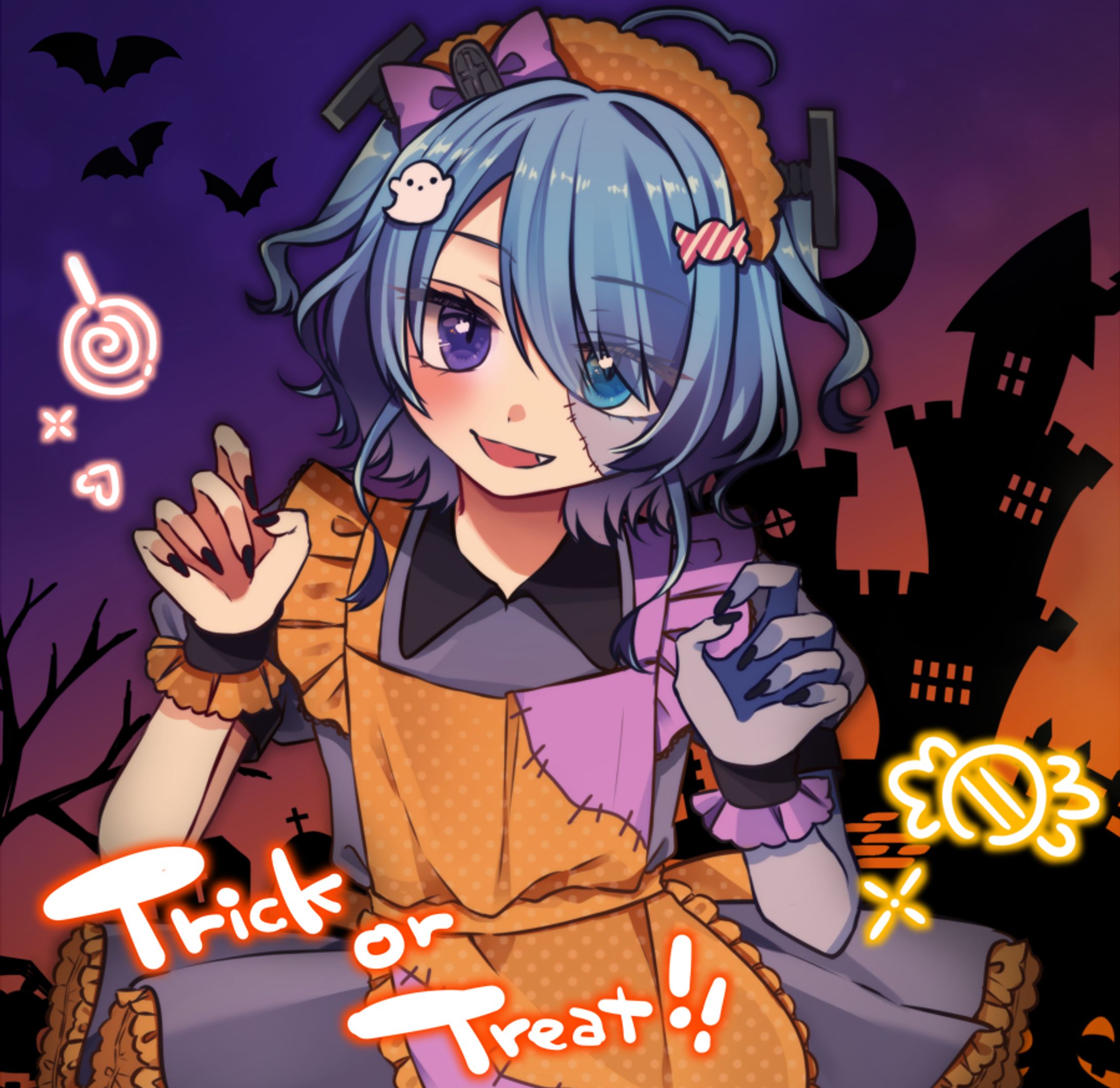 瑠璃々うみか - ハロウィンイラスト-1