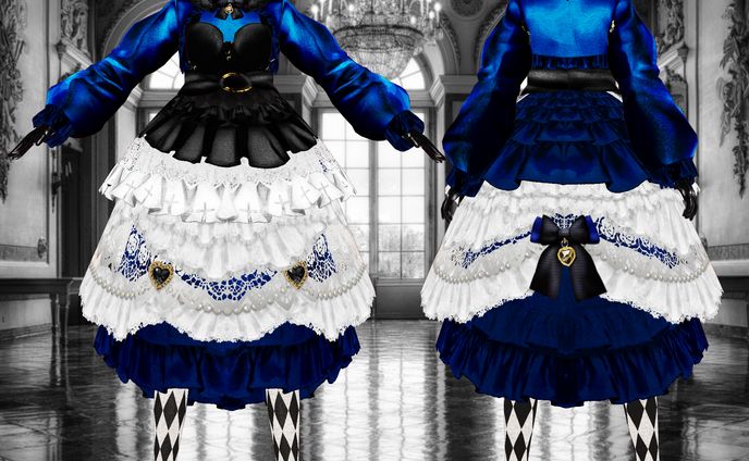 QUEEN♕DRESS/brilliant red＆midnight blue