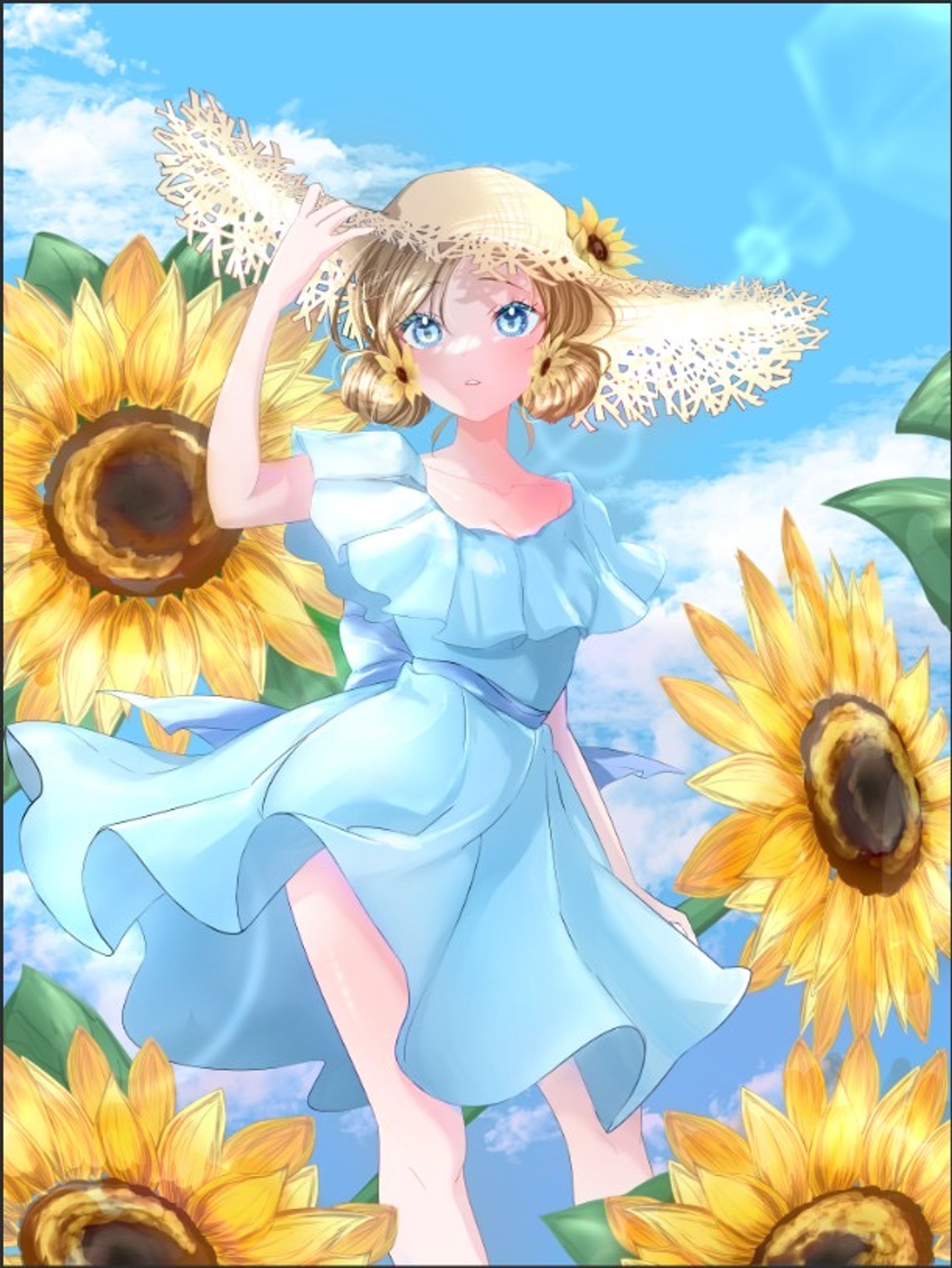 【一枚絵】ひまわり-1