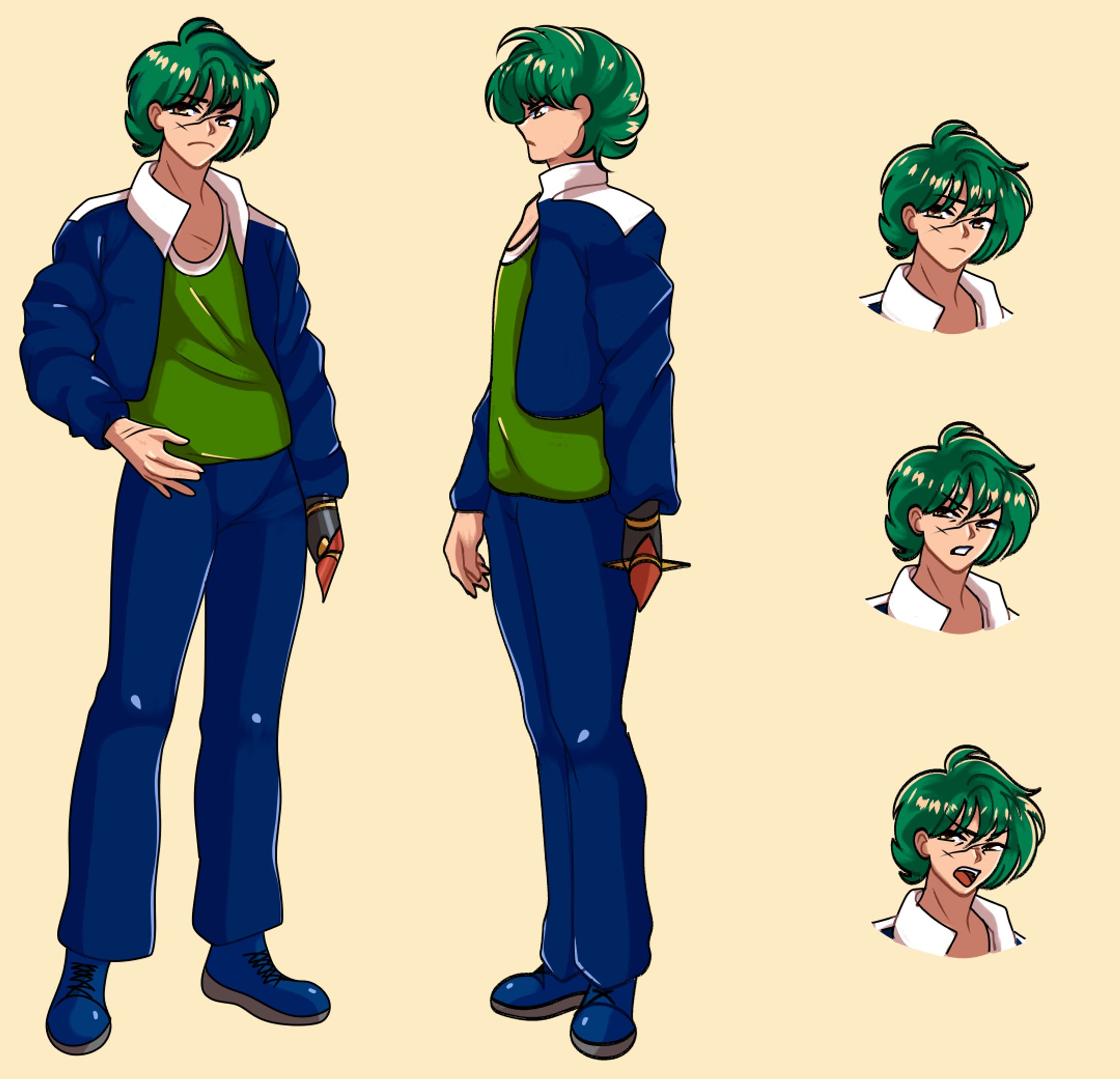 Commission - 80's anime style character sheet-1