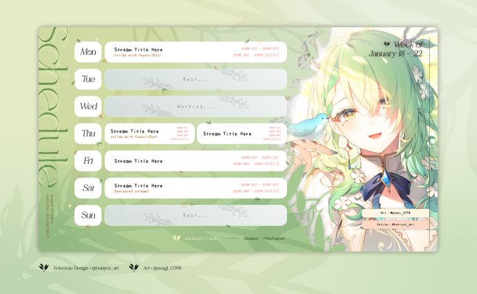 Fan Schedule for Ceres Fauna