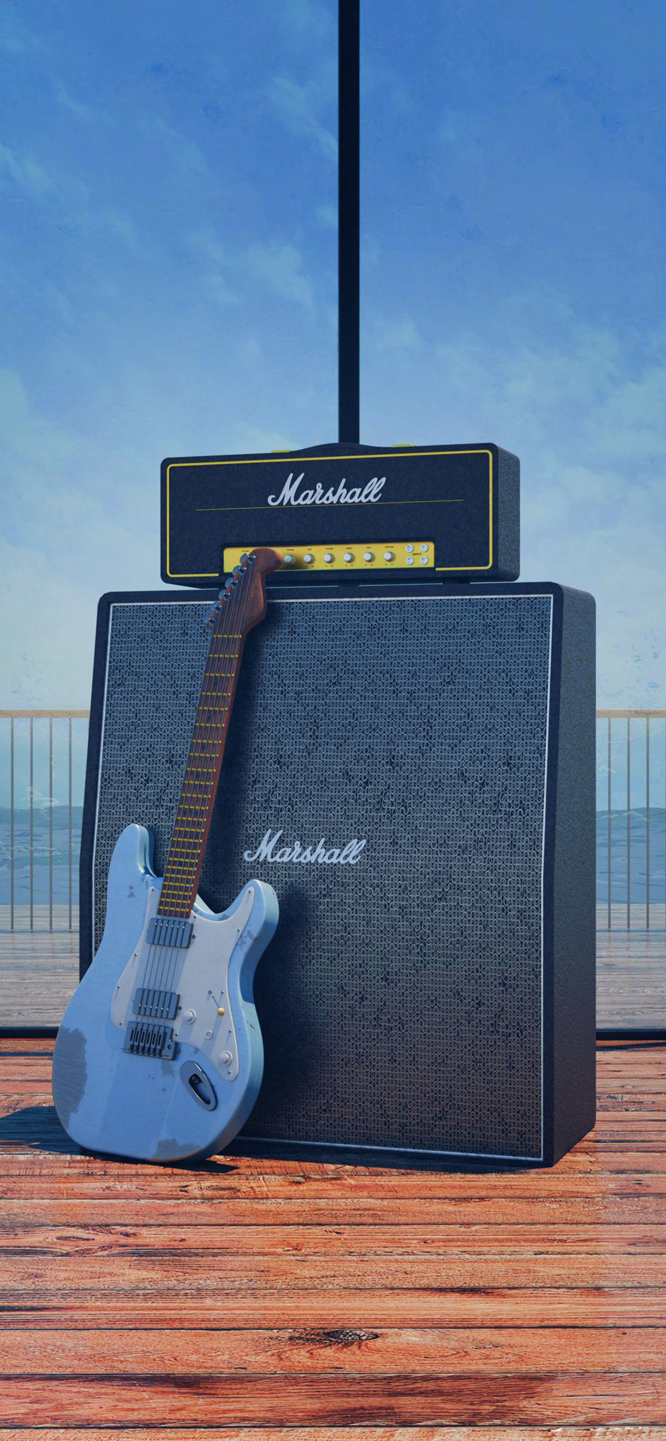 海辺のギター-1