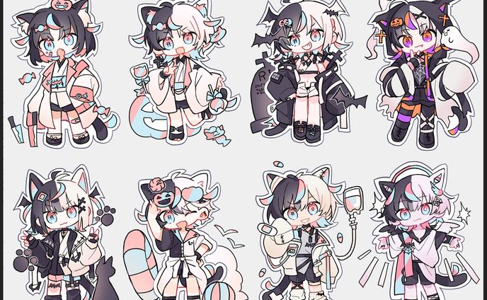 切り抜き、デフォルメイラスト