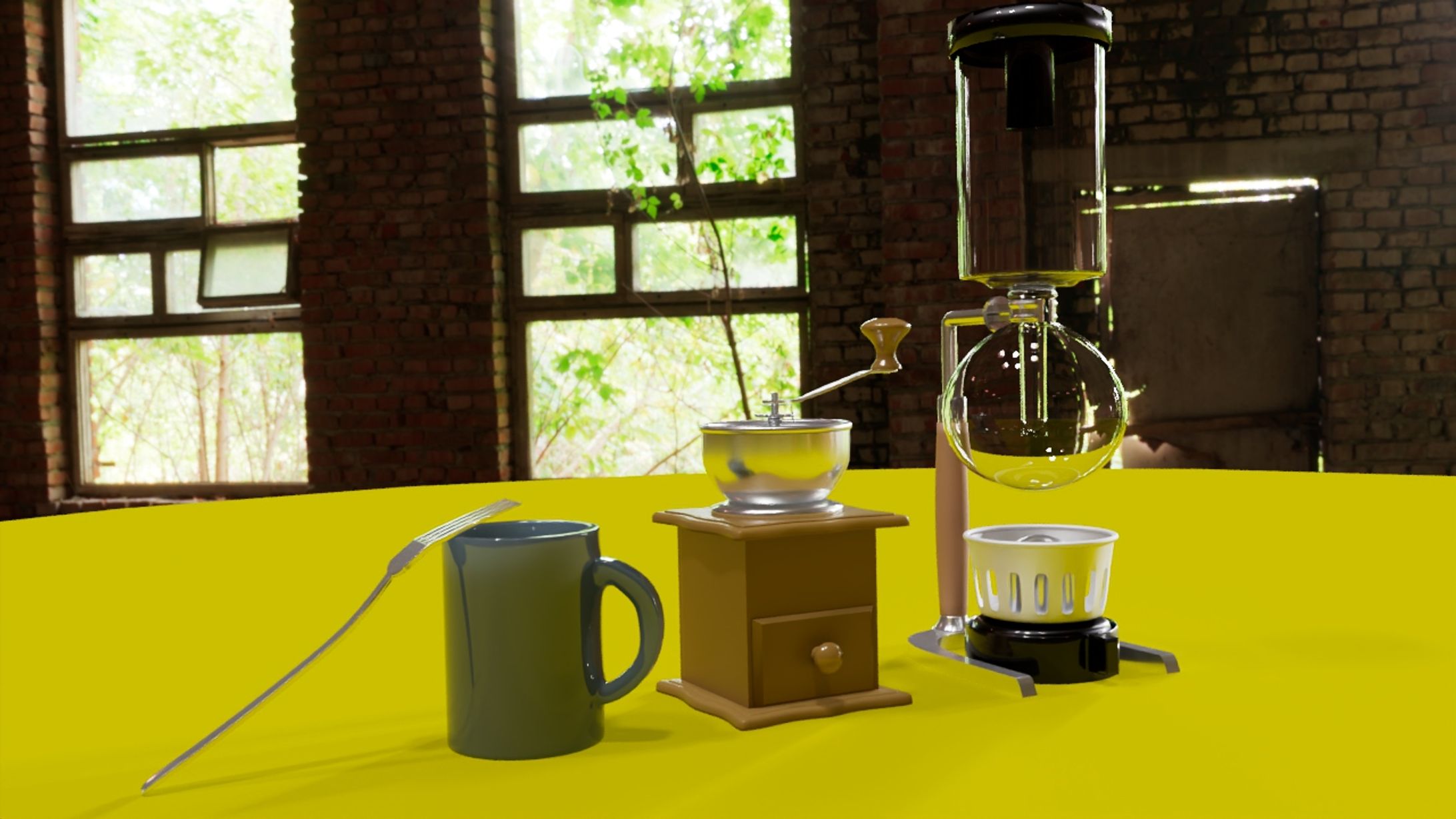 コーヒーミル/コーヒーサイフォン/フォーク/マグカップ-1