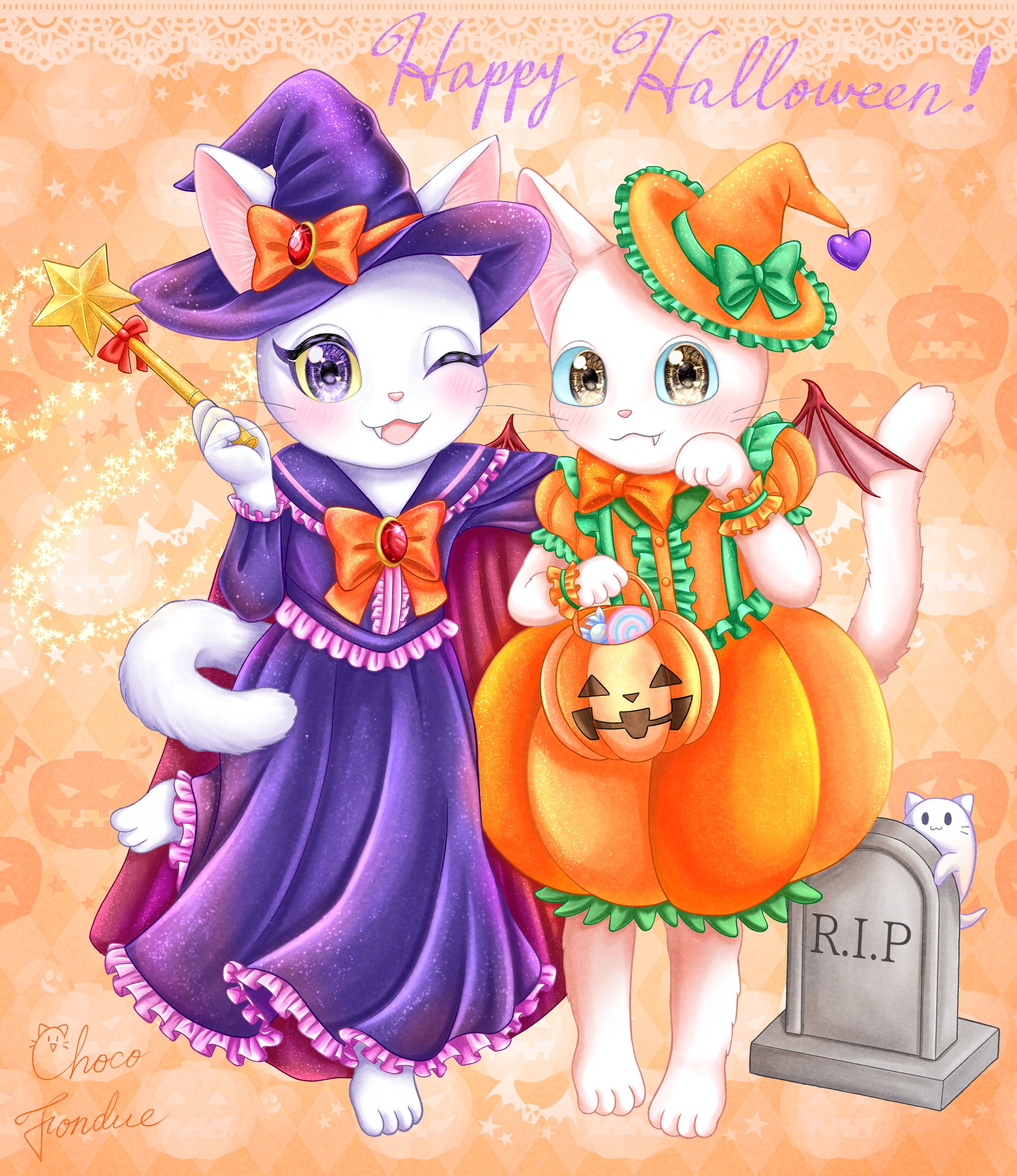 白猫姉妹 ハロウィン仮装-1
