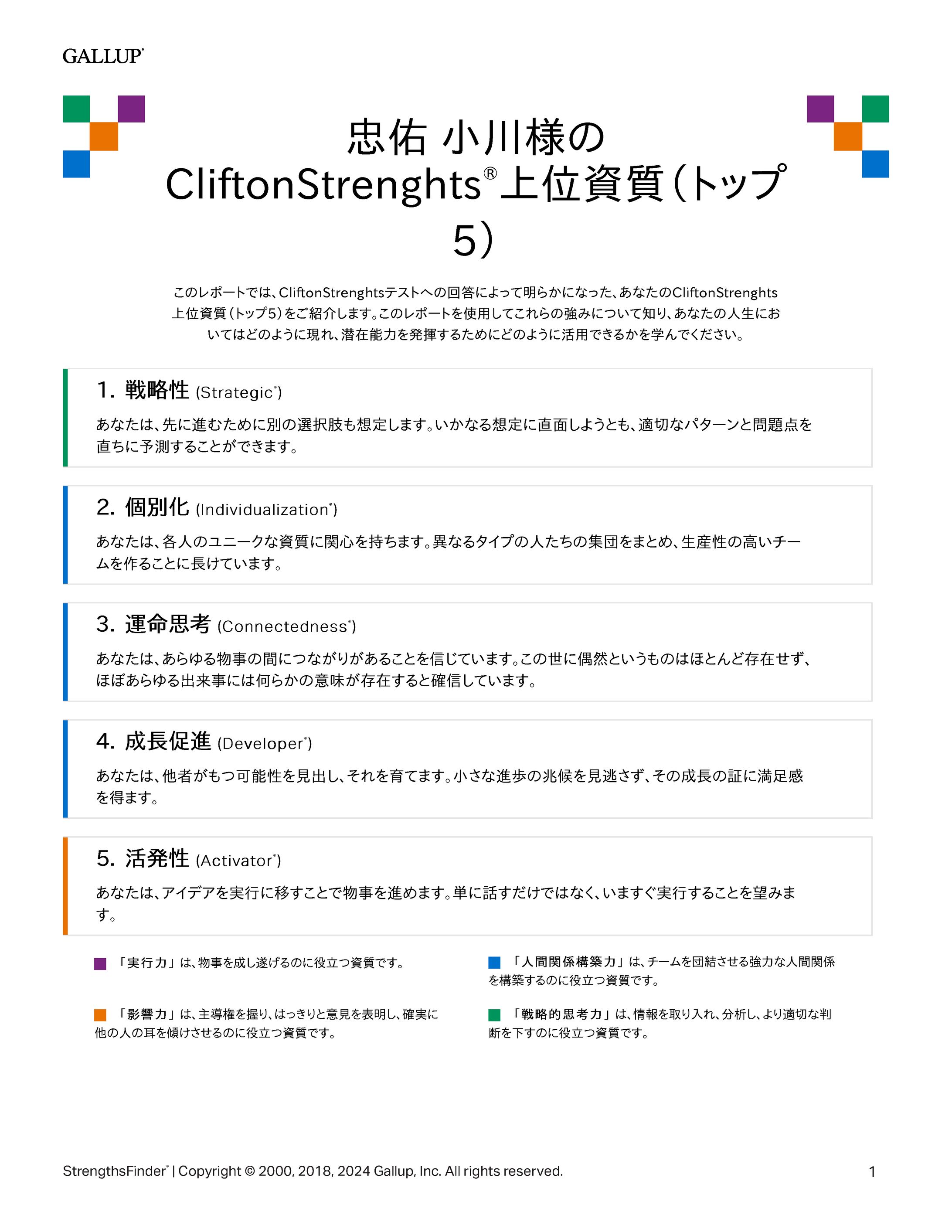 ストレングスファインダー(診断結果)-1