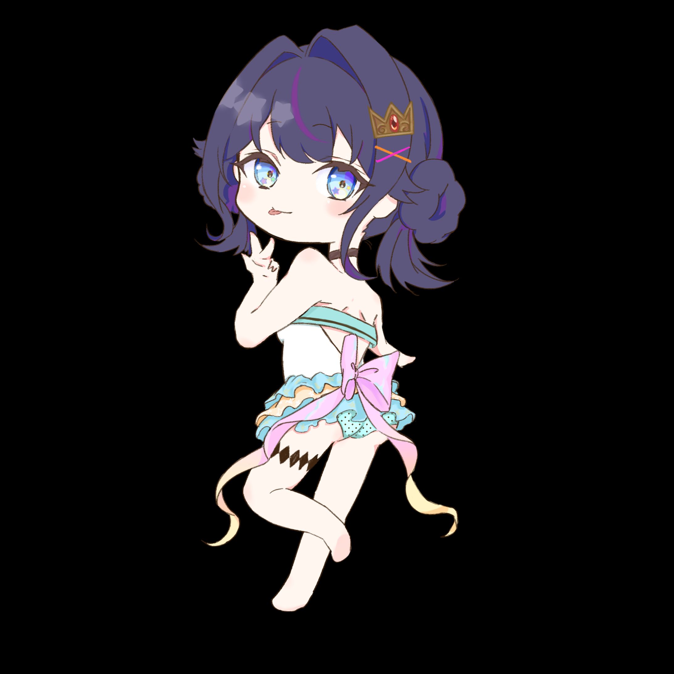 水着あまゆSDイラスト-1