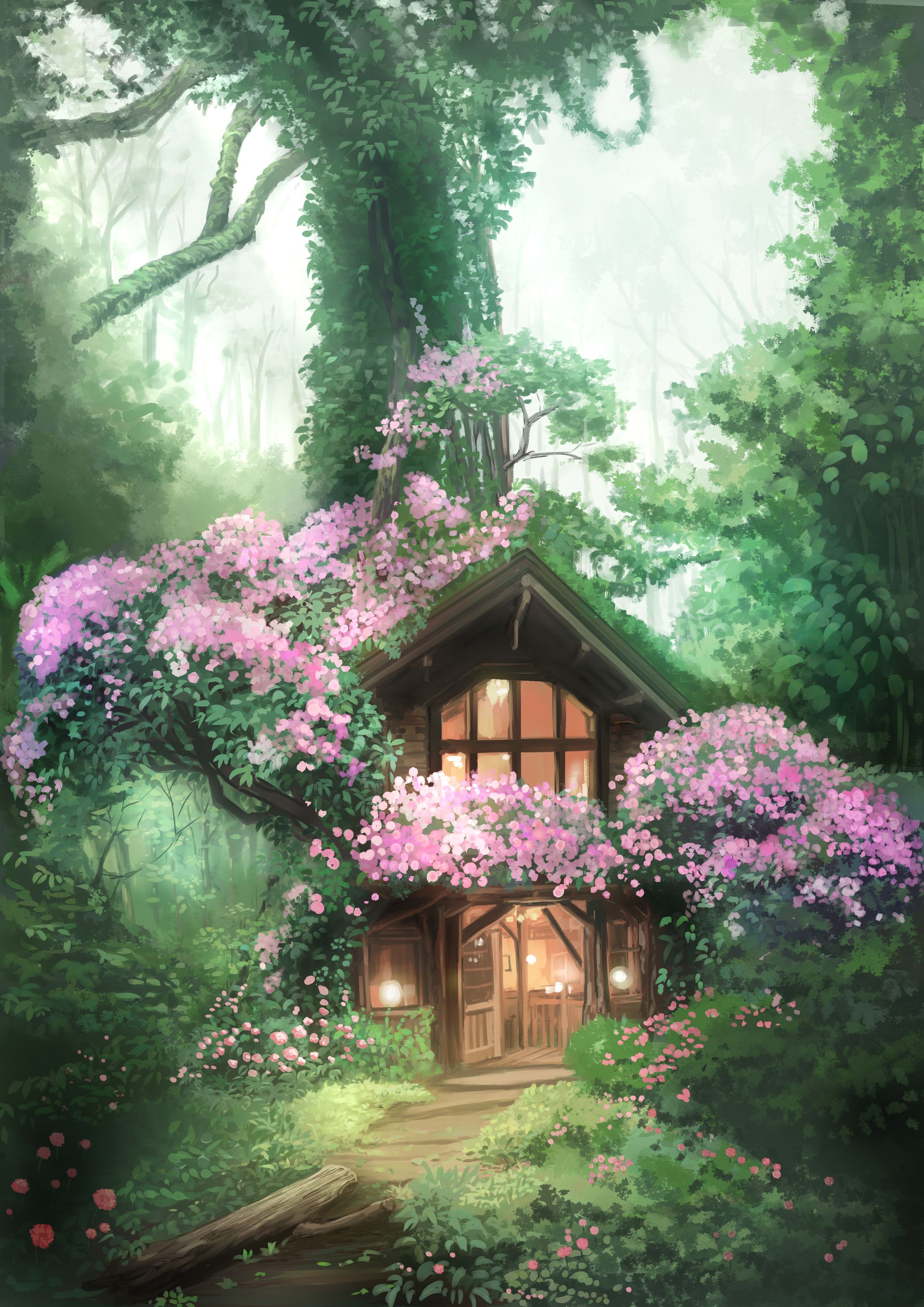 森の家（写真模写）-1