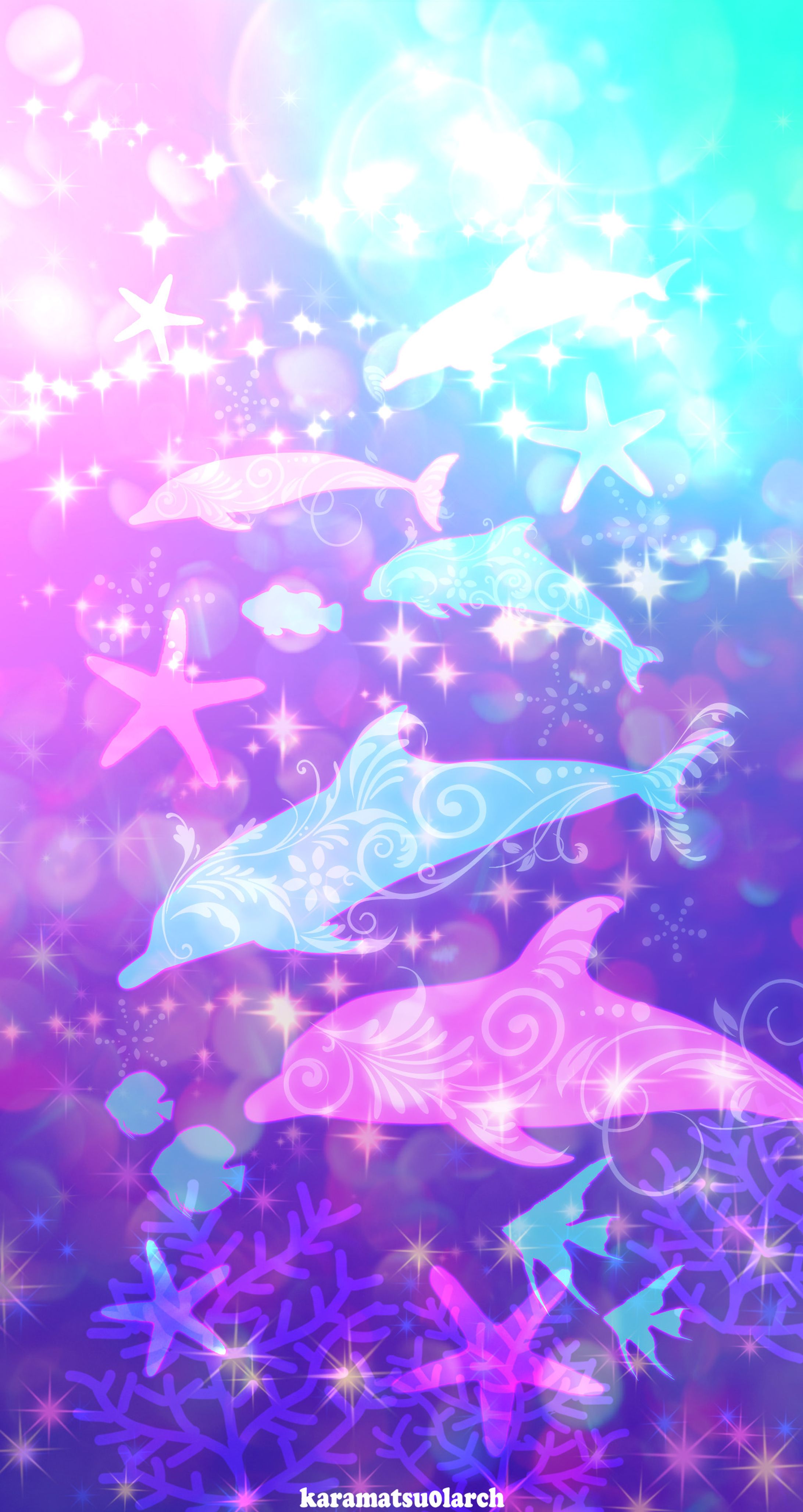 海の生き物スマホケース イルカ-1