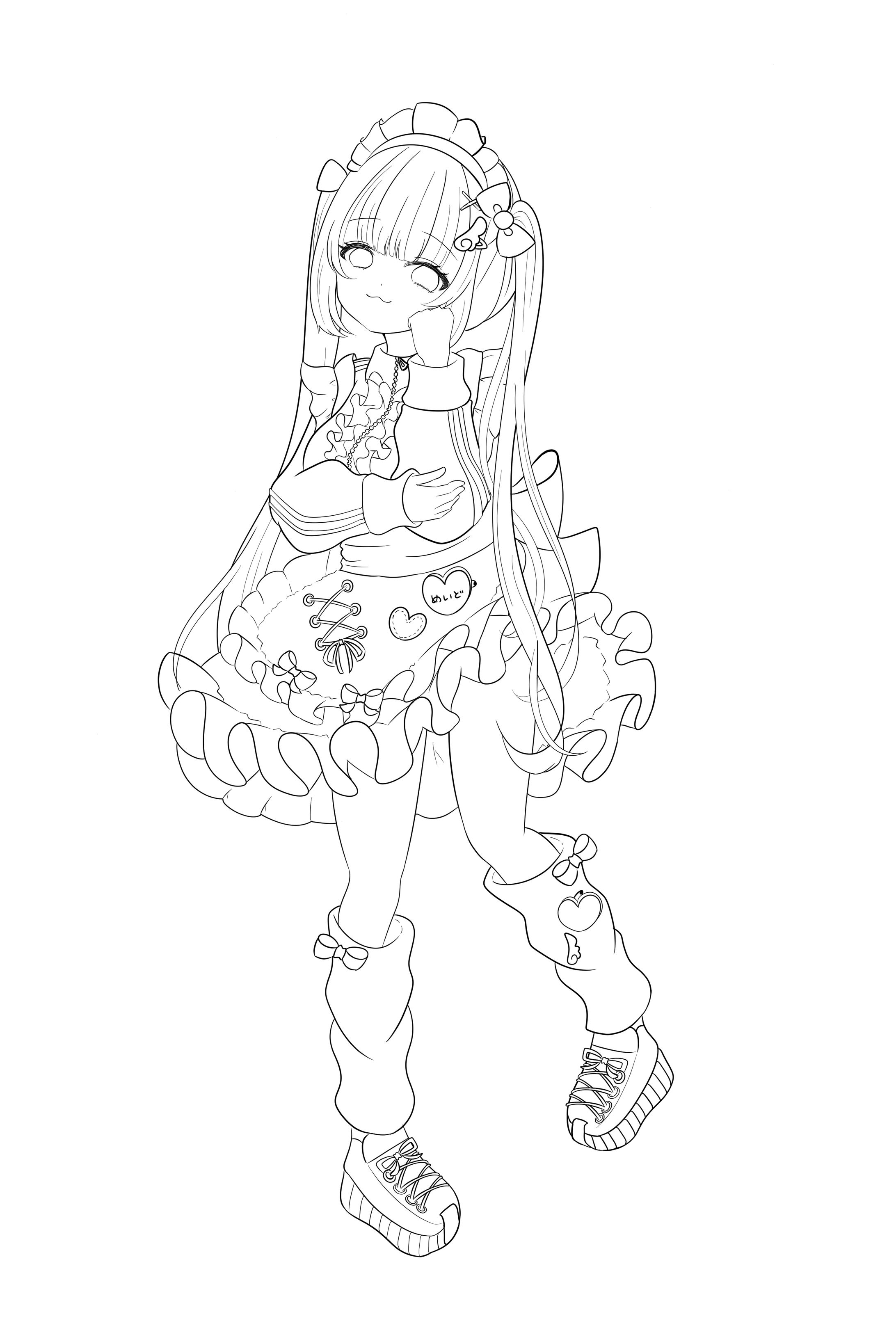 オリジナルイラスト線画-1