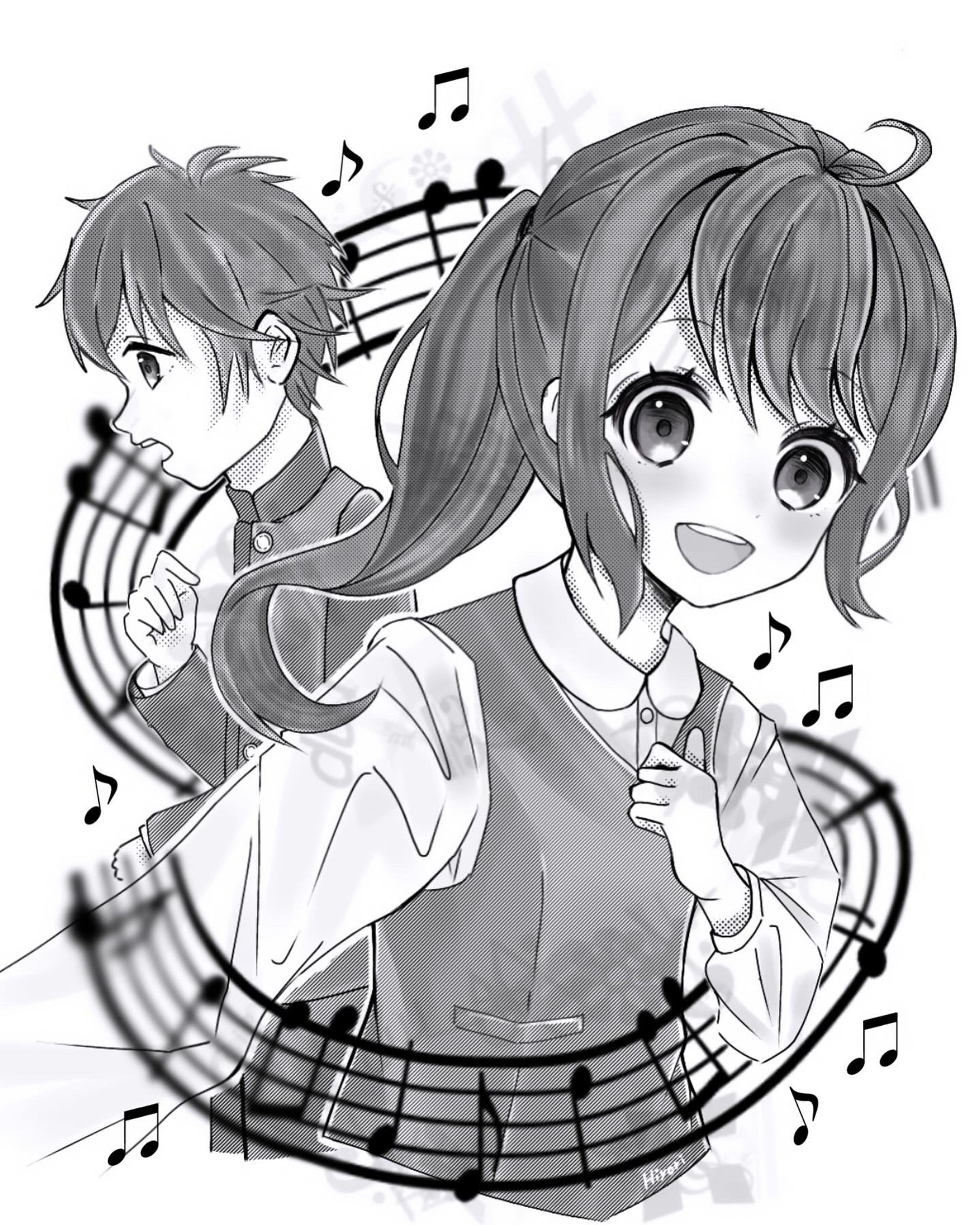 漫画風イラスト/オリジナル/合唱コンクールイメージ