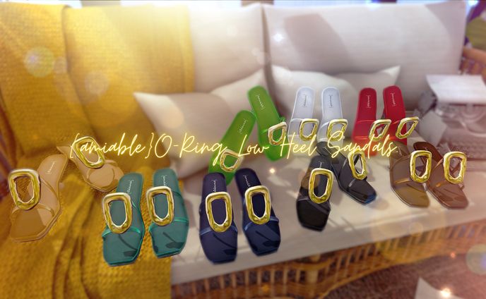 {amiable}O-Ring Low Heel Sandals＠the C88(Special SALE).