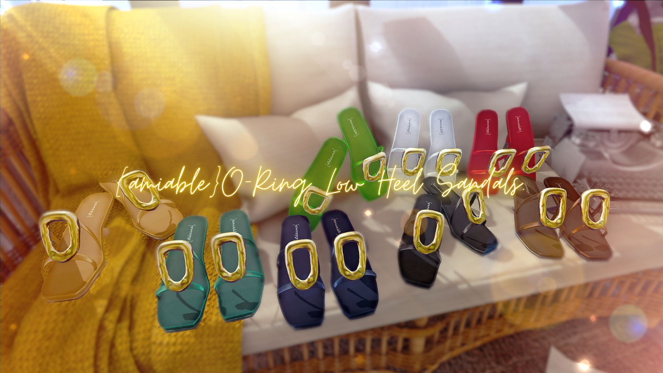 {amiable}O-Ring Low Heel Sandals＠the C88(Special SALE).-1