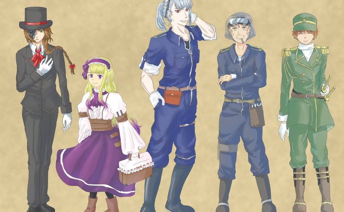 キャラクターイラスト、男子