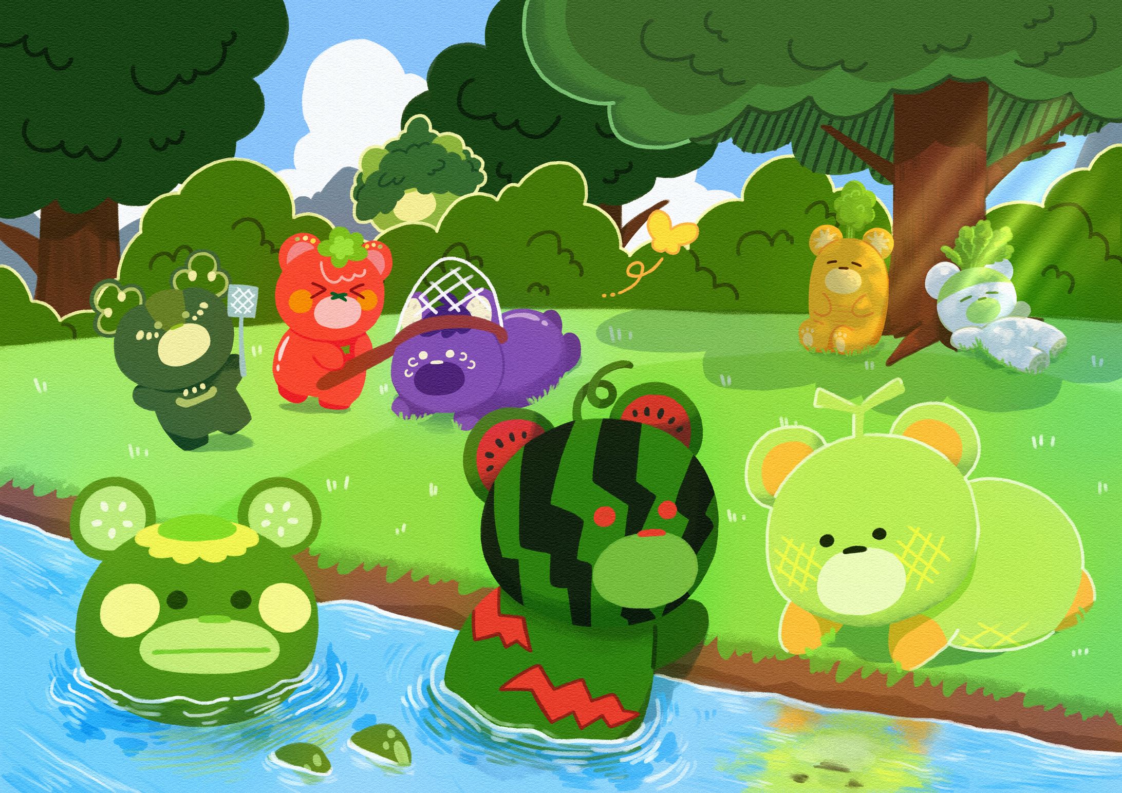 べじくま　-川遊び--1