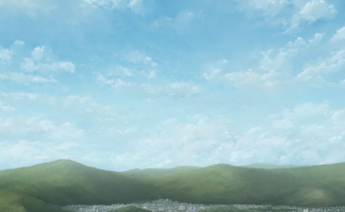背景差分 空と町 