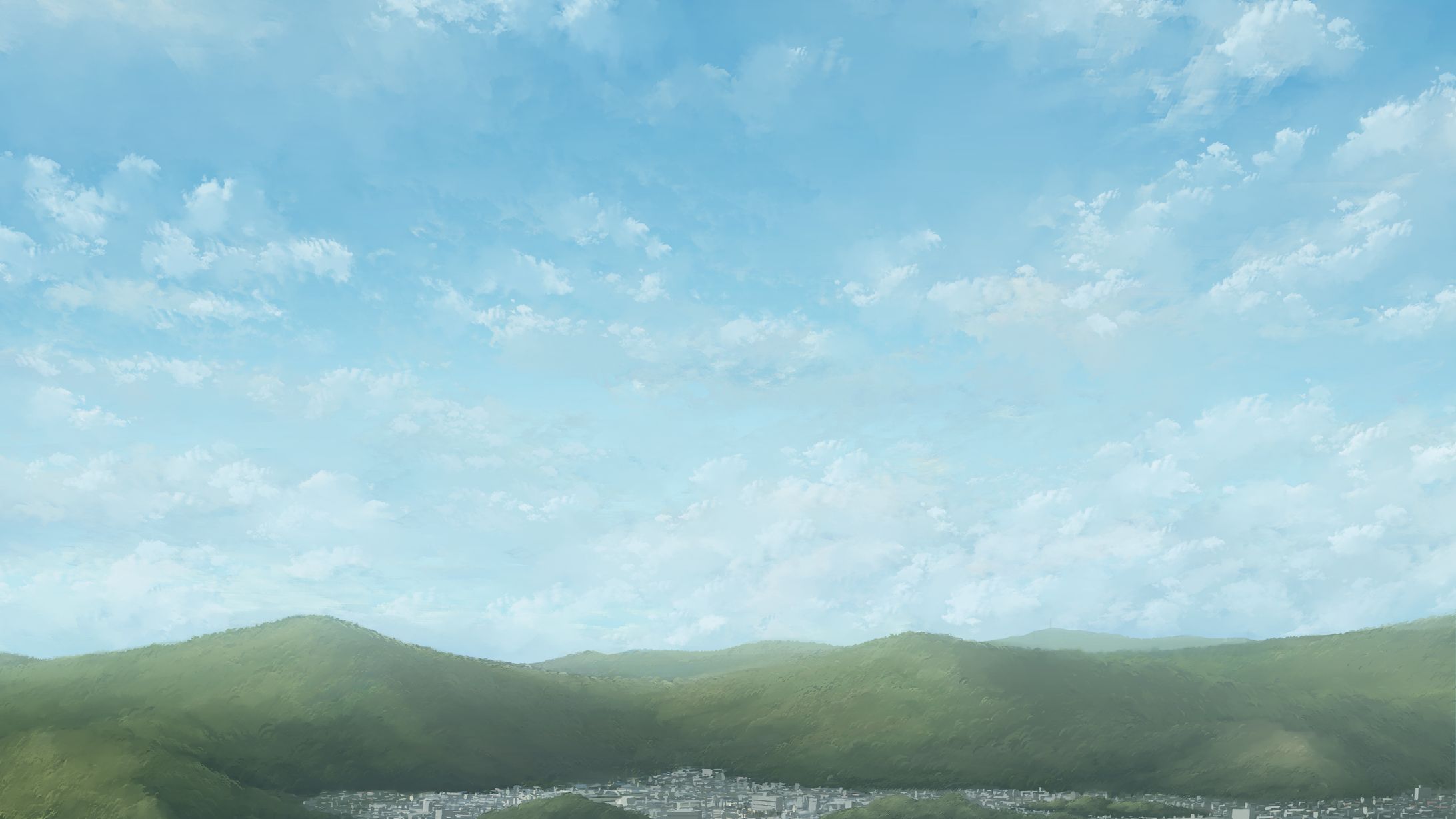 背景差分 空と町 -1