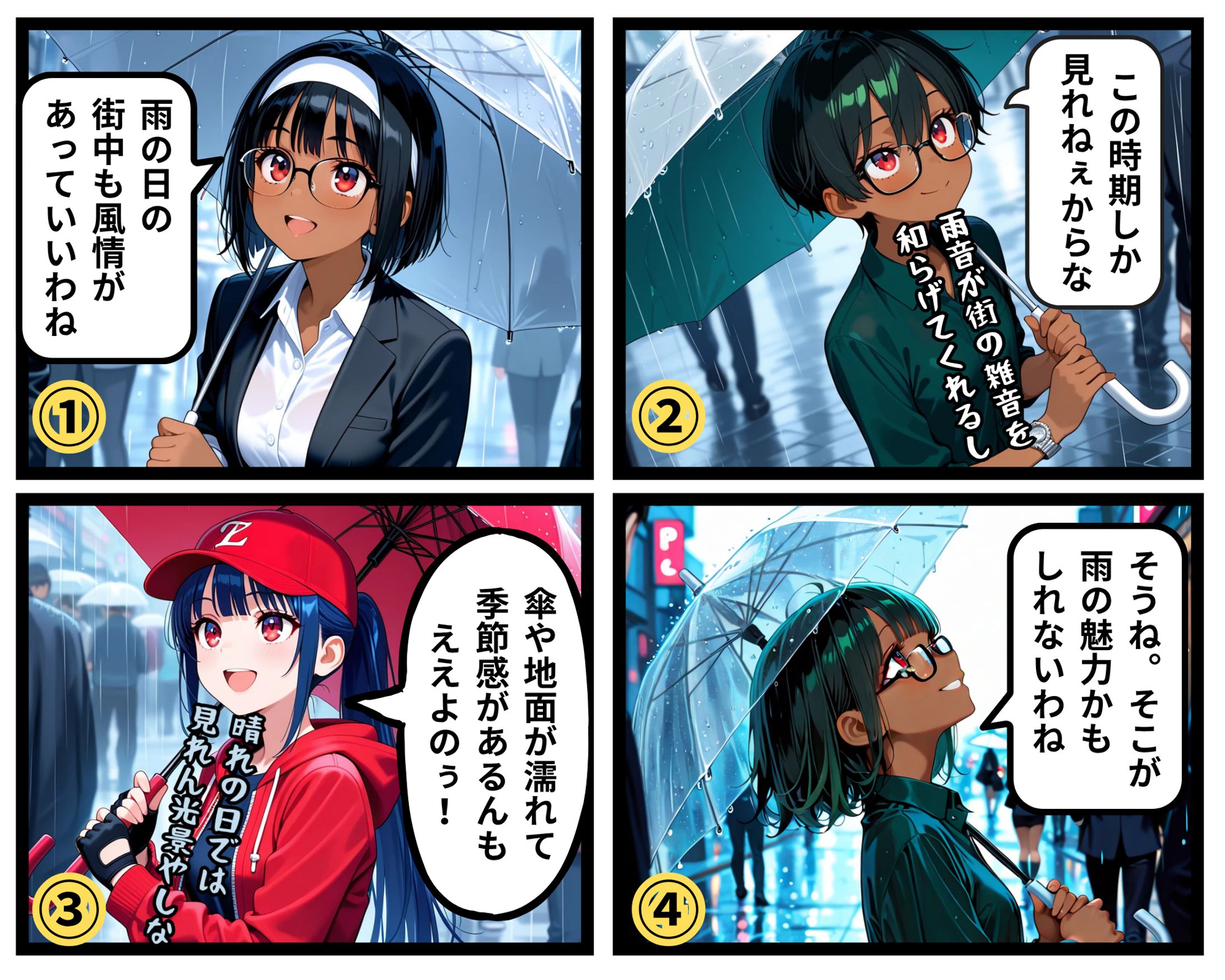 雨の日の4人の会話-1