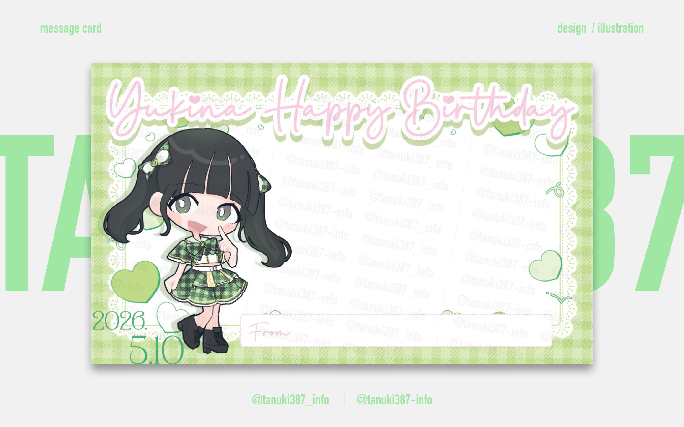 【 メッセージカード 】2026年宇彩ゆきなさん生誕委員様-1