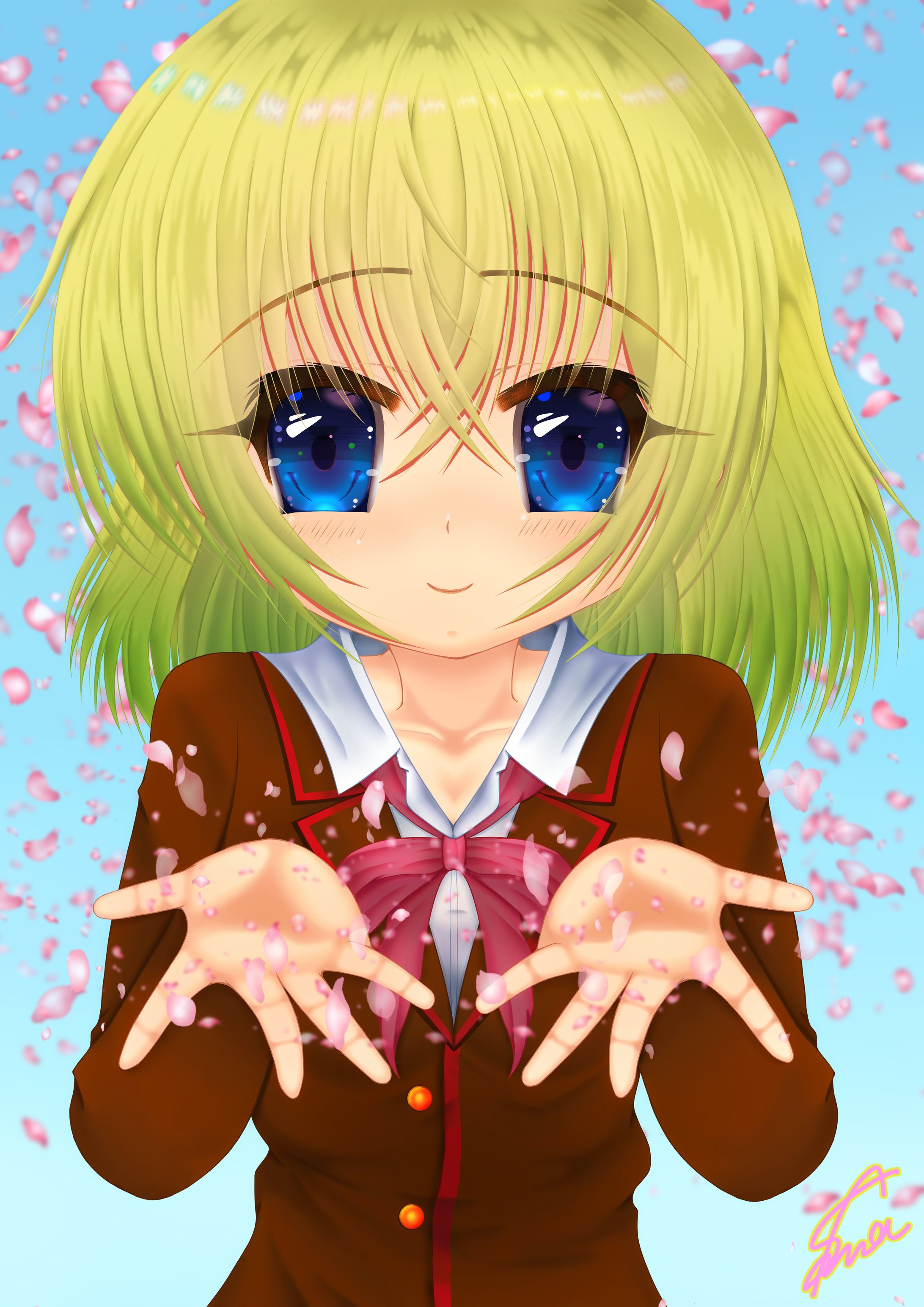 桜の花びらキレイだね-1