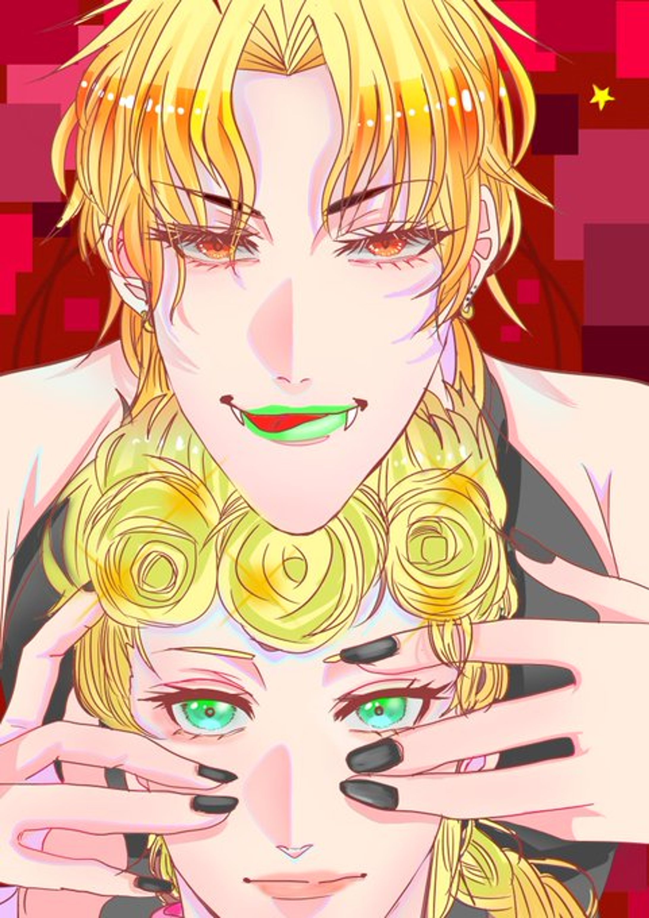 ジョジョの奇妙な冒険ファンアート　DIO＆ジョルノ-1