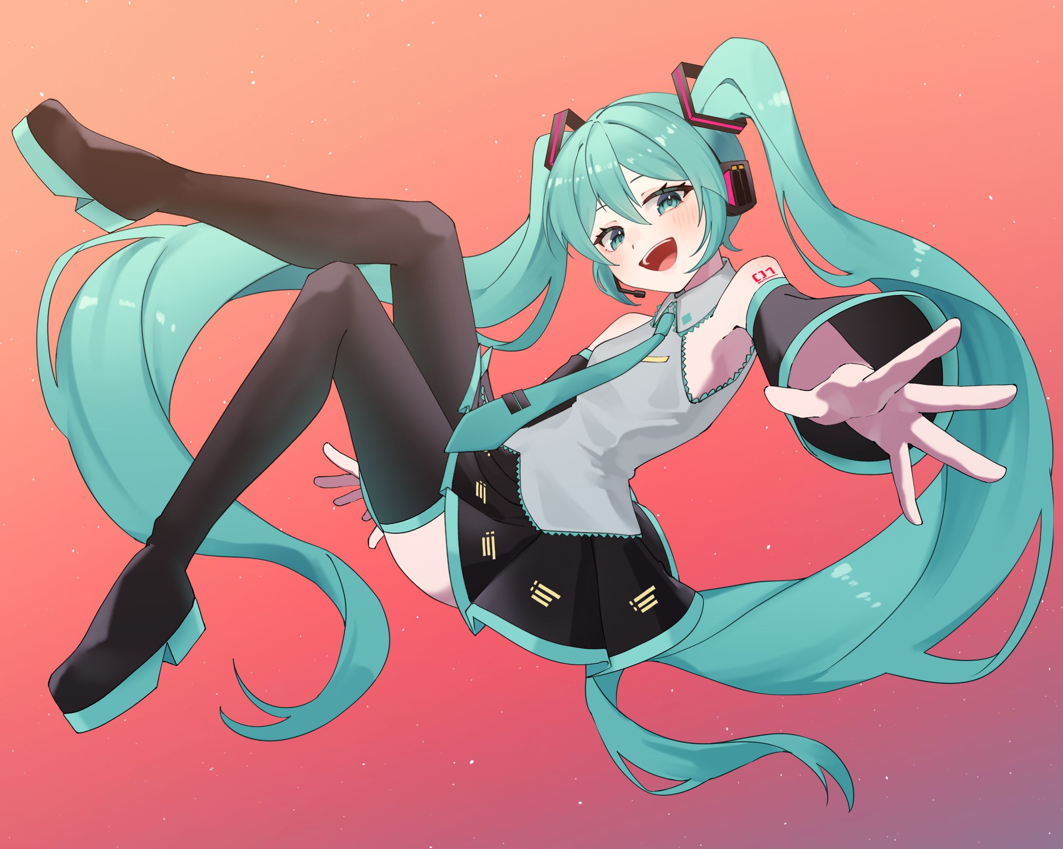 ミクさん　Live2D用イラスト-1