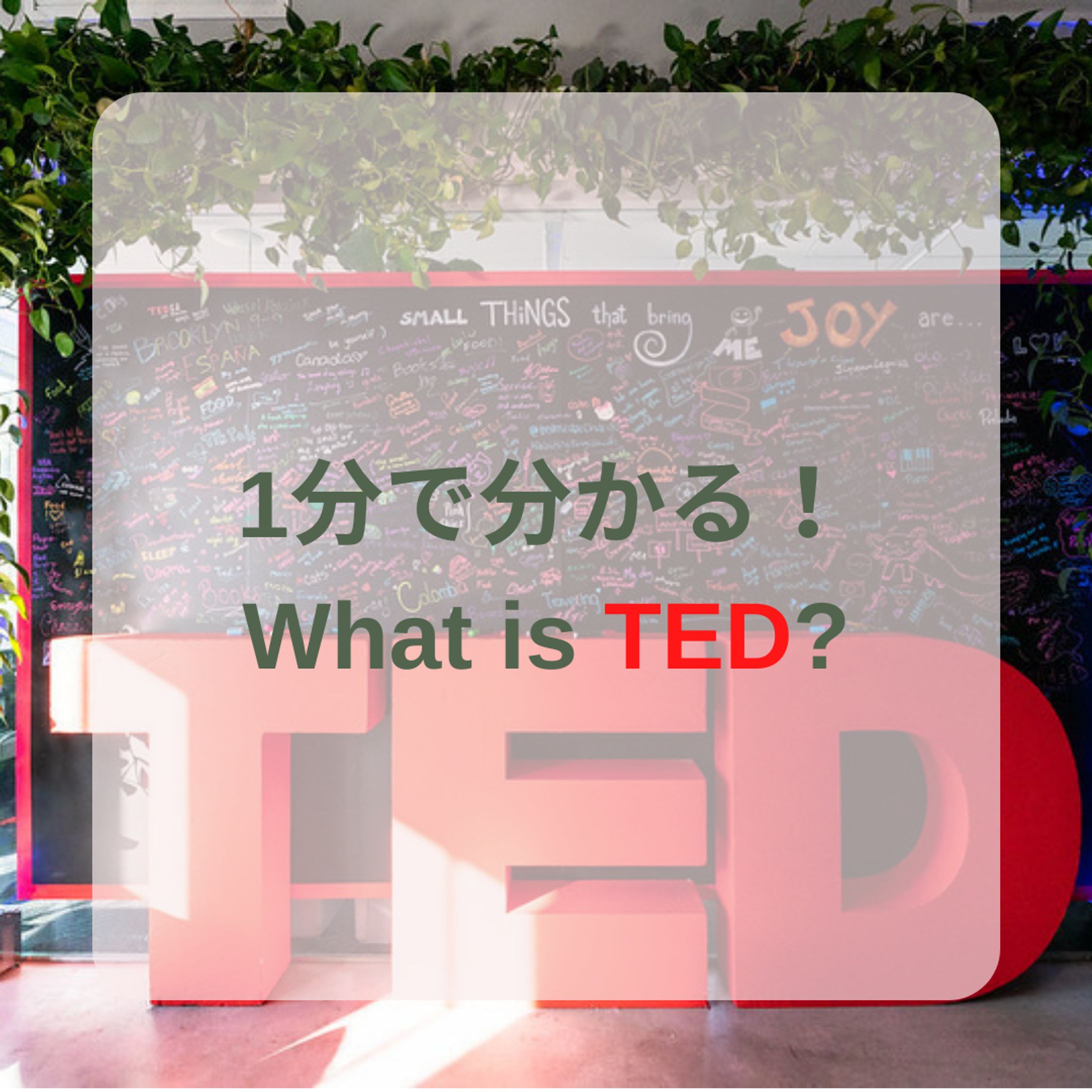 １分で分かる！What is TED？-1