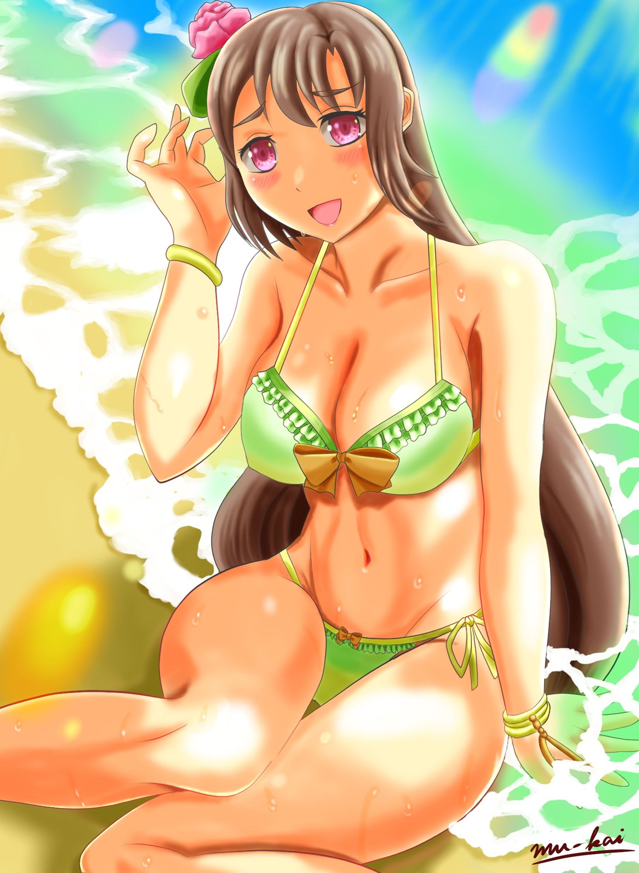 水着姿のオリジナルキャラクター-1