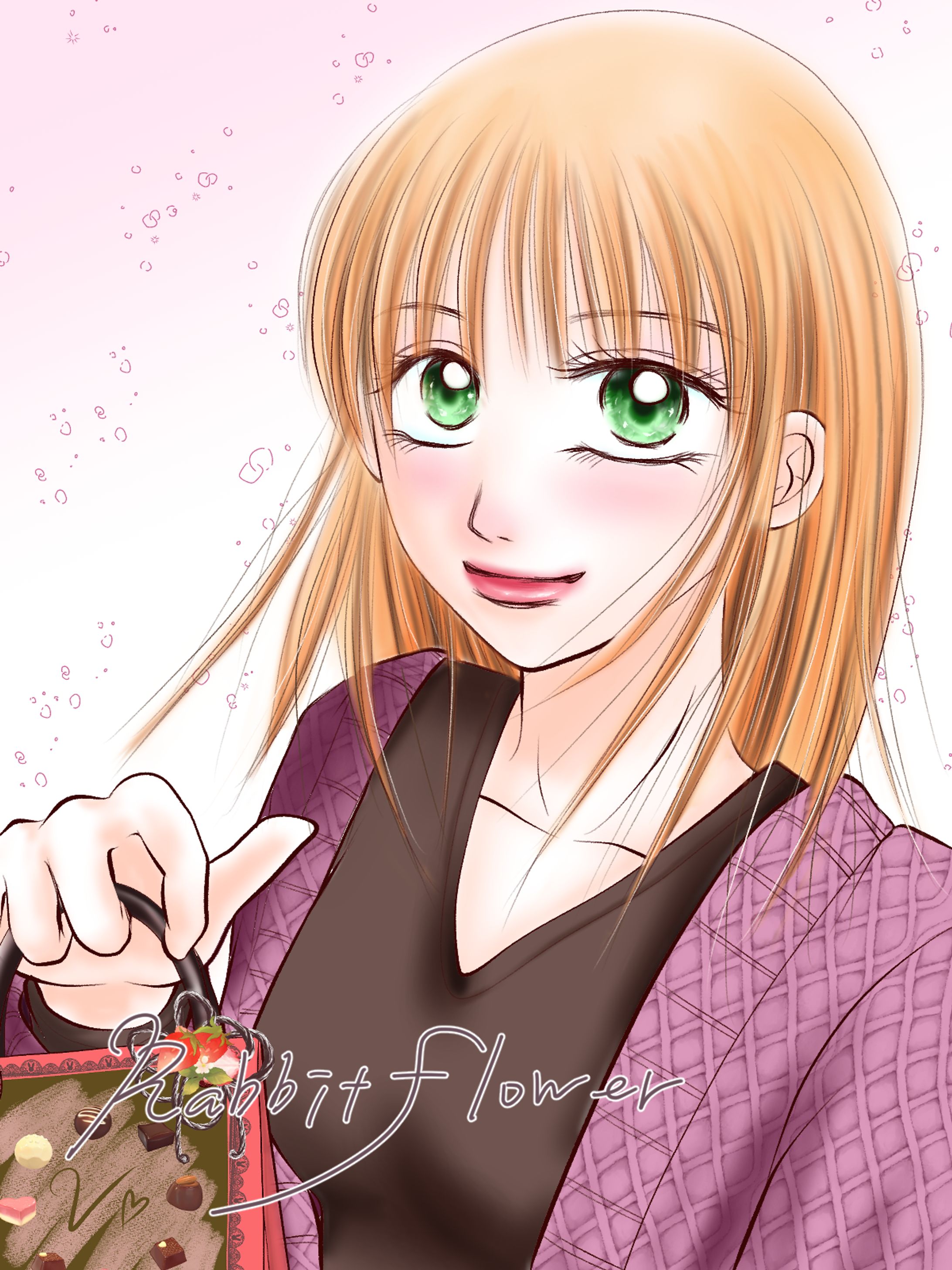 チョコレートを持つ女の子-1