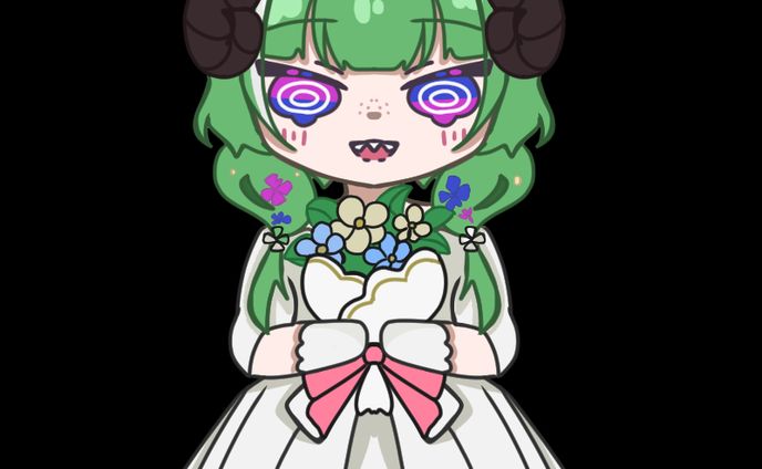 6月 sdイラスト 花嫁衣装