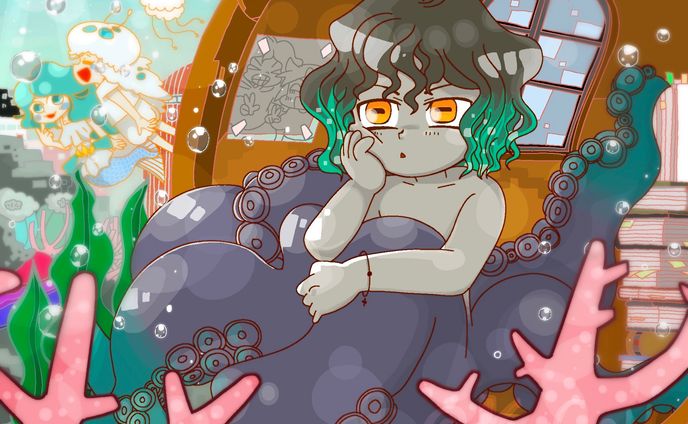 イラスト描き、女の子イラスト