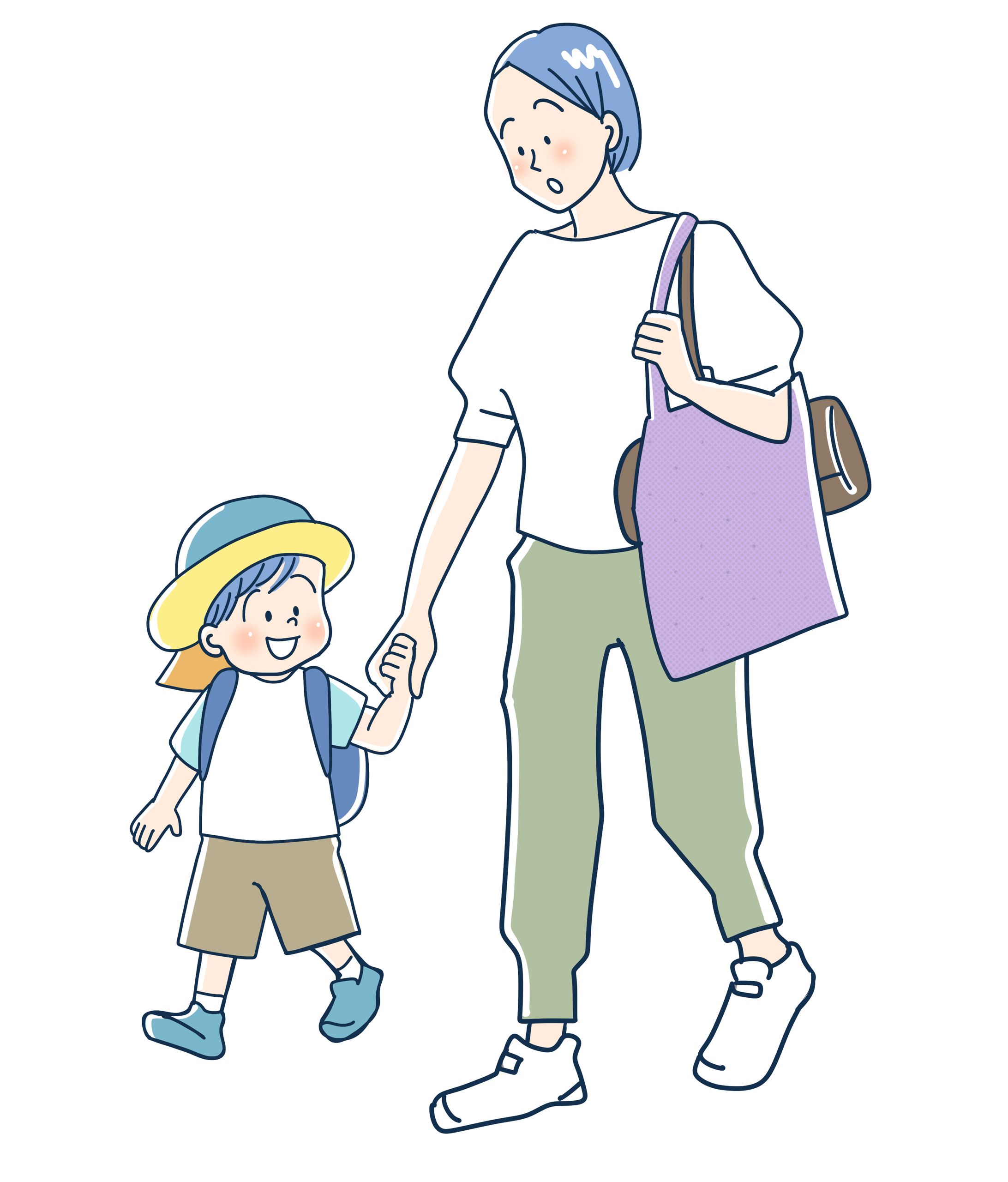 カットイラスト　登園-1