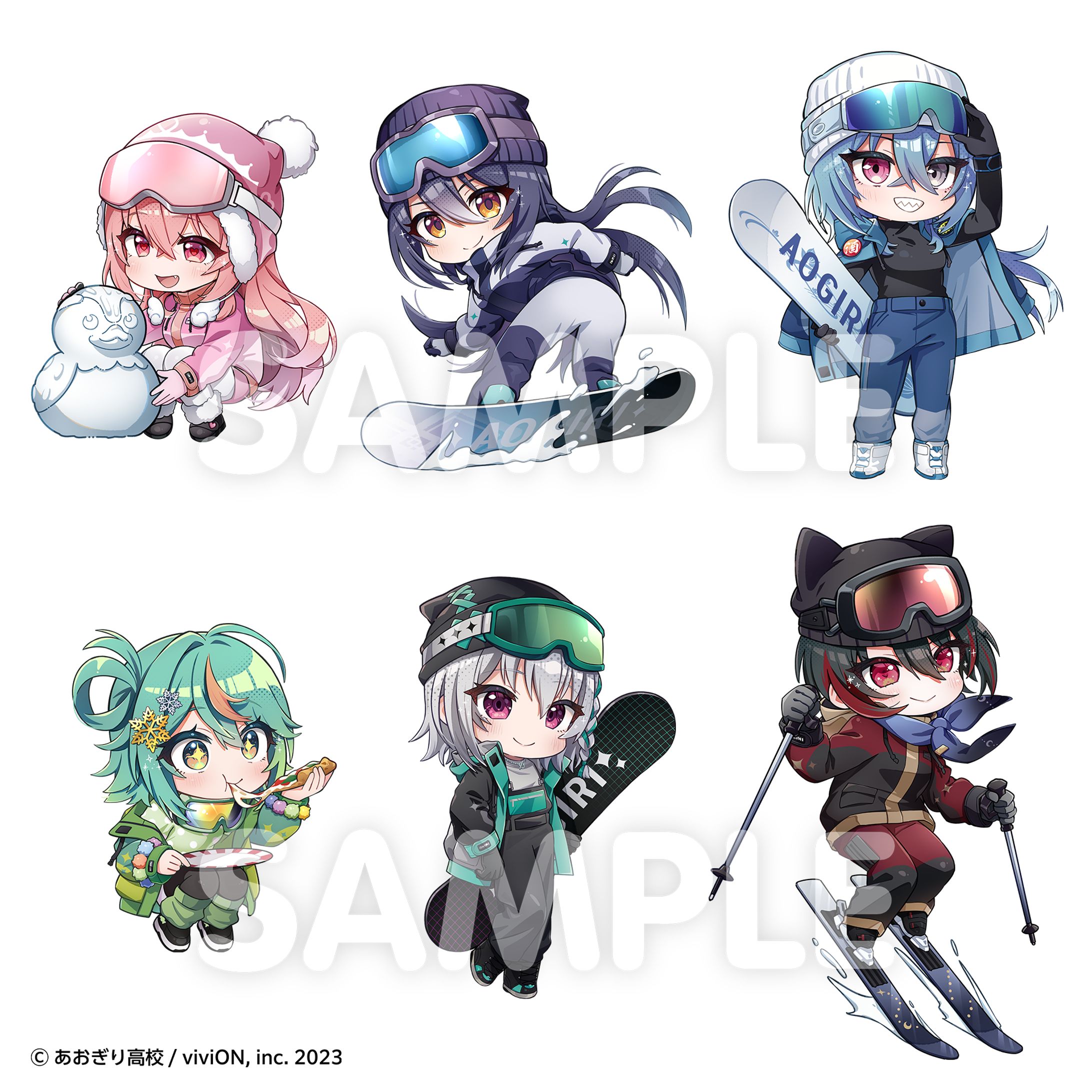 あおぎり高校×ひるがの高原スキー場コラボSDイラス-1