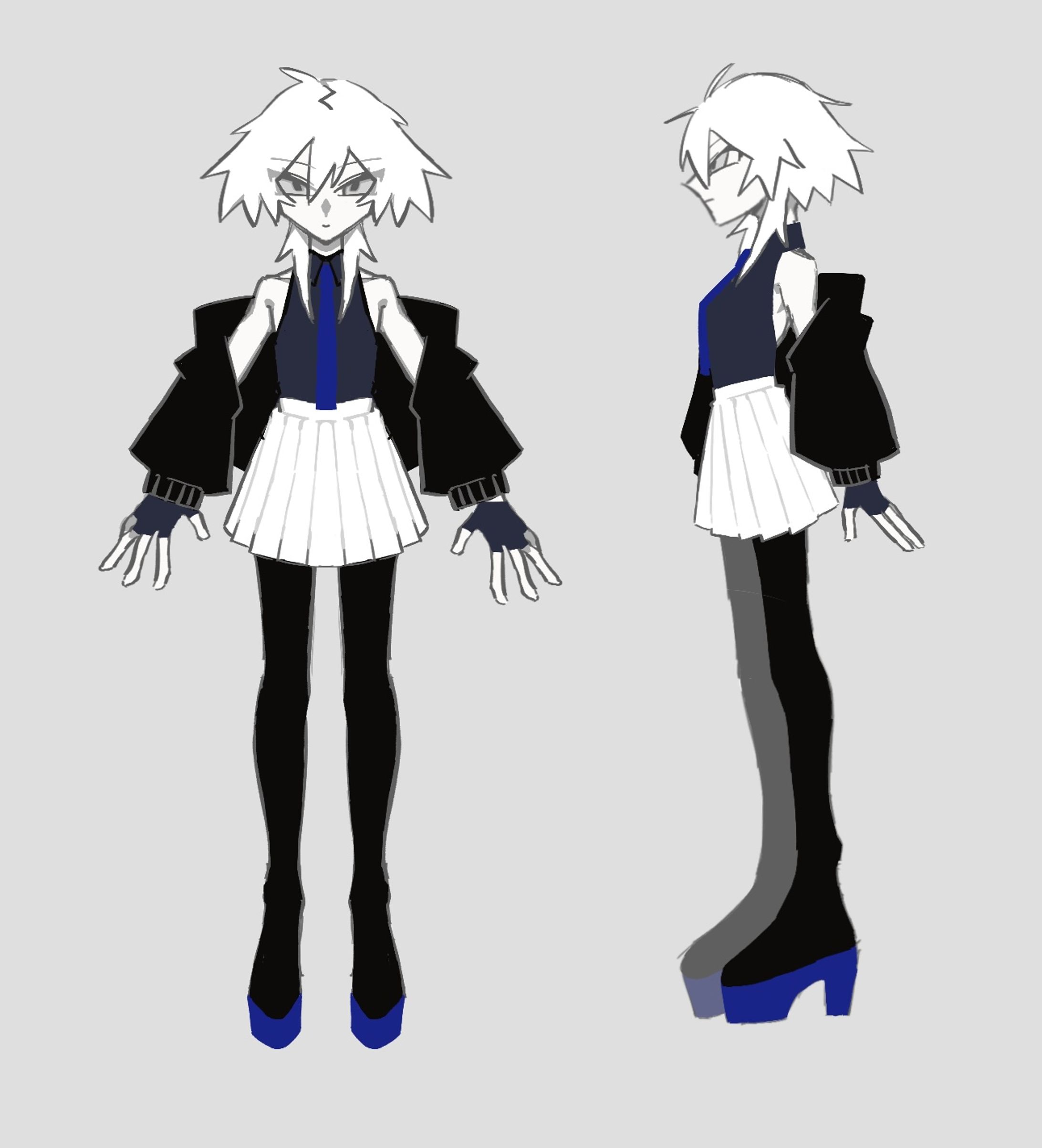 白髪の子　二面図-1