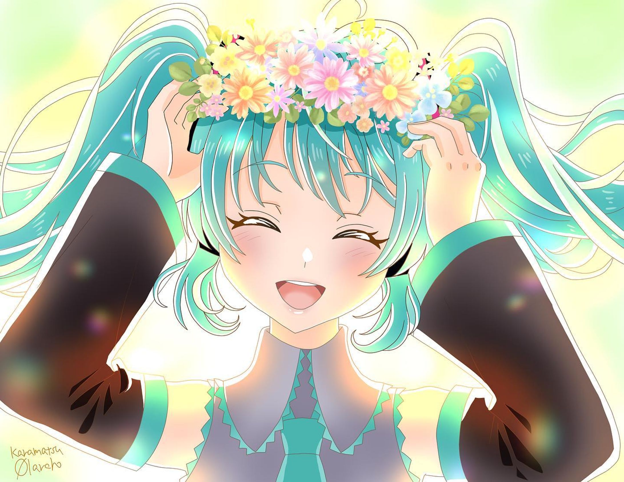 初音ミク「みんなー！お祝いしてくれて、ありがとうー！」
#miku16th #初音ミク #初音ミク誕生祭2023
#初音ミク生誕祭2023
#イラスト-1