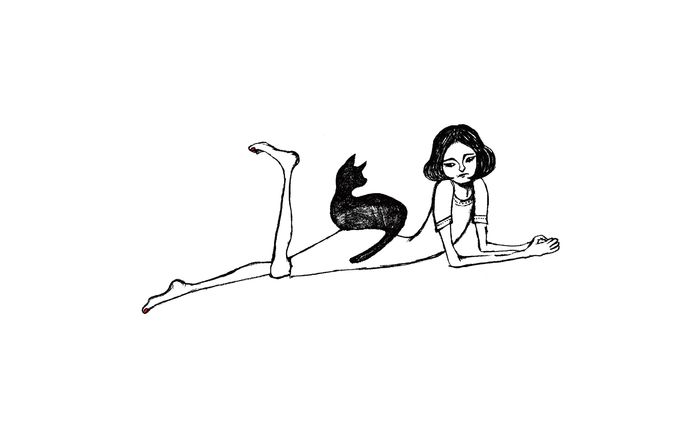 黒猫と女の子