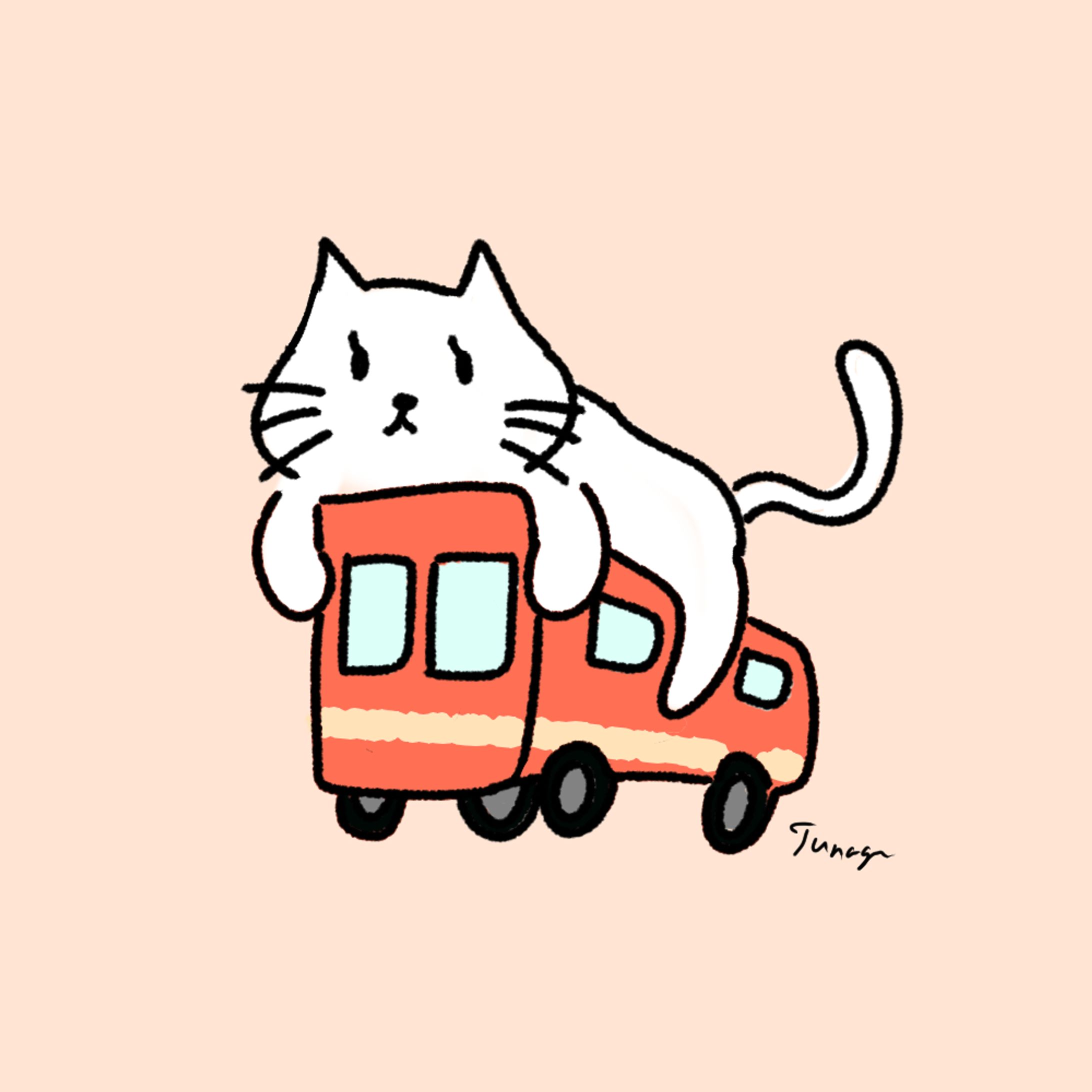 電車にまたがった猫（Cat straddling a train）-1