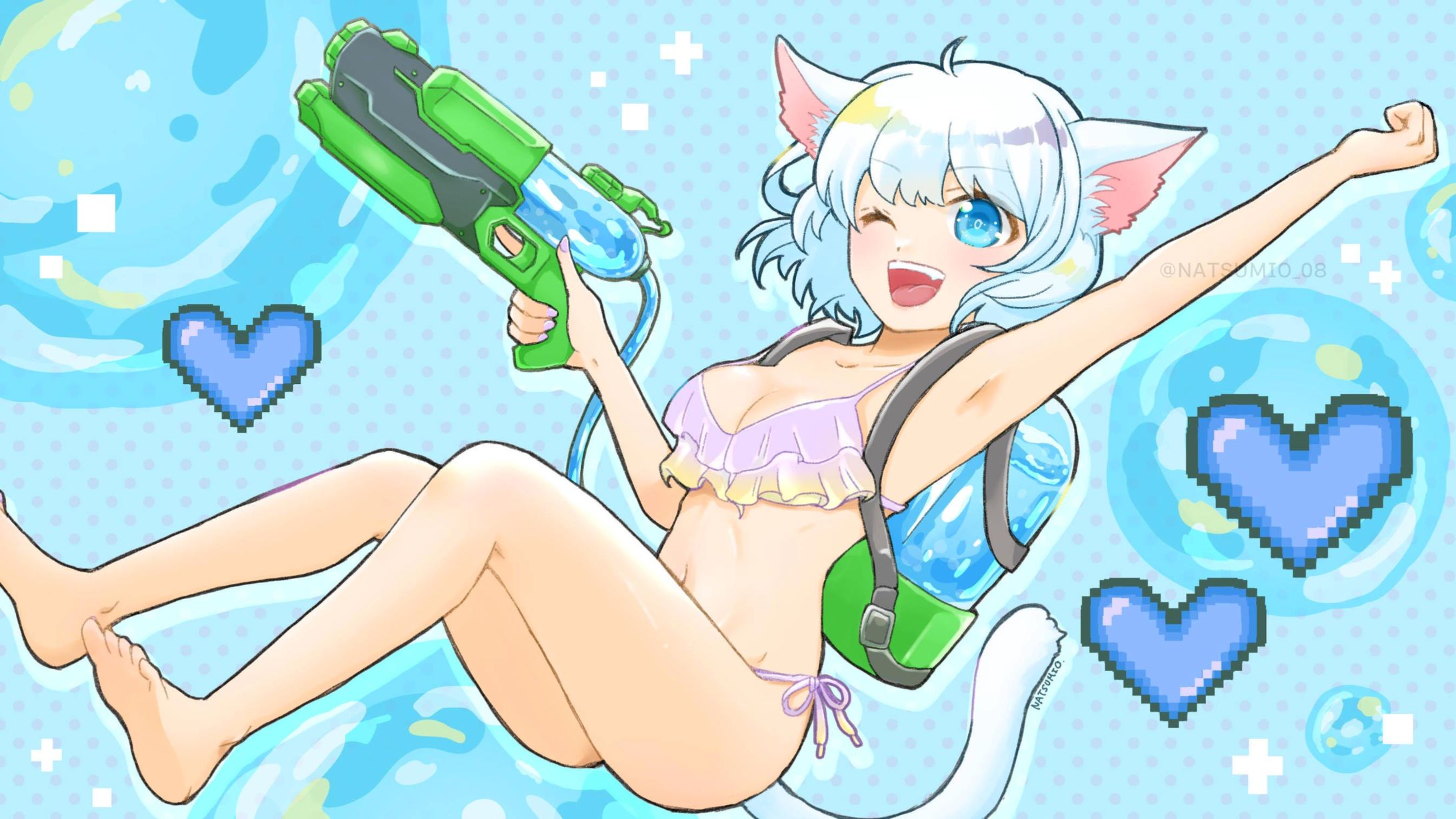 水着けもみみさん✖️水鉄砲-1