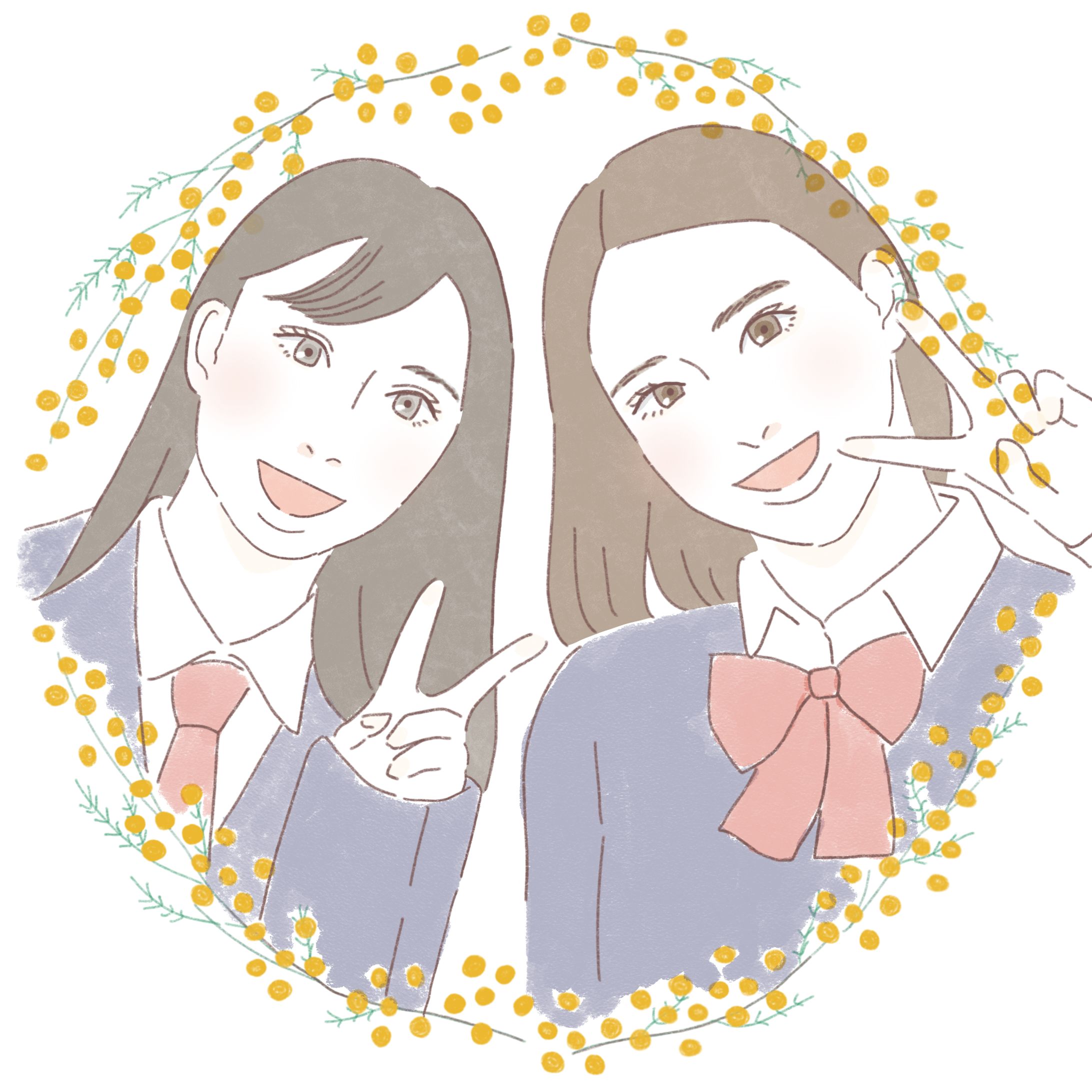 友達同士の似顔絵-1