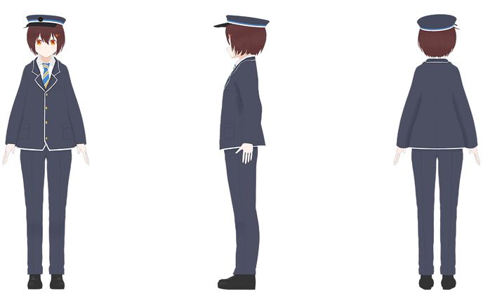常陸秋子様 制服 3Dモデル
