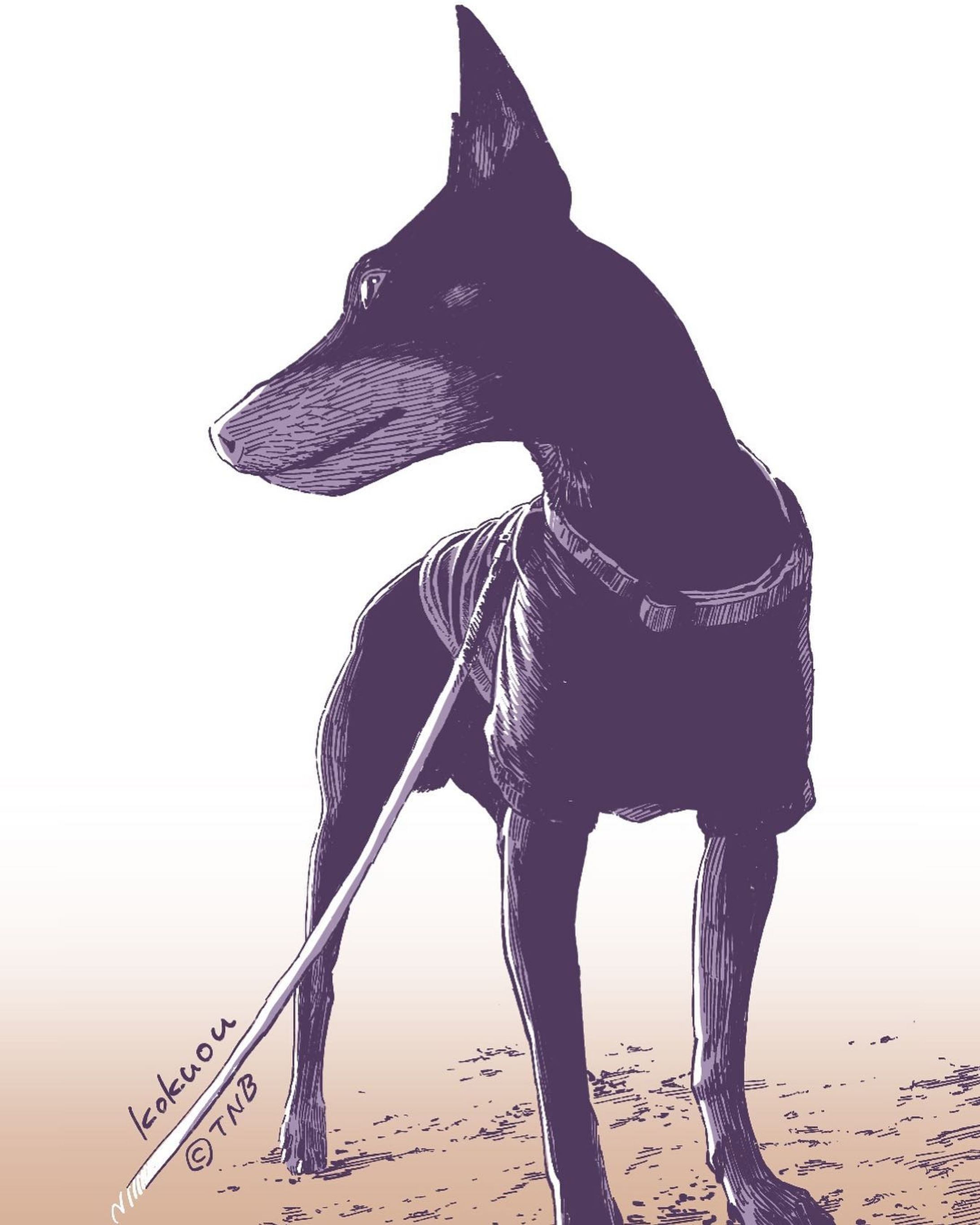 Kokuou
#うちの犬のポートレイト
#illustration #portrait #dog-1