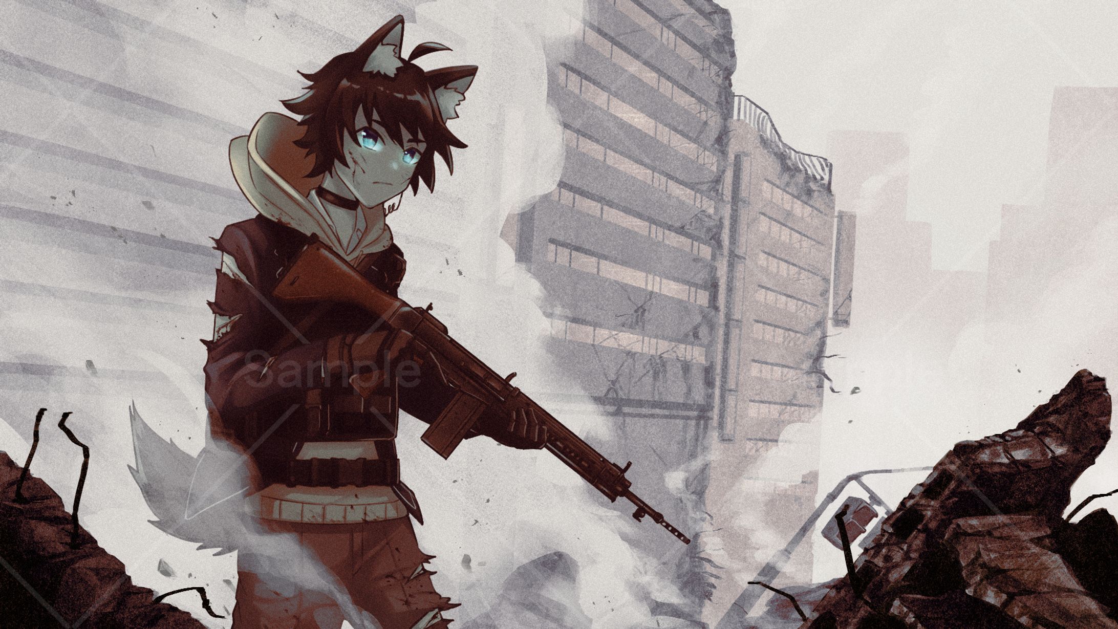 銃を持ったキャラクター①-1