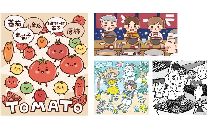 楽しいまちがい絵探し 5月号イラスト