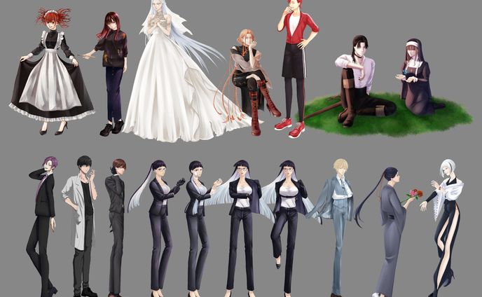 characters designs & standing pictures of characters